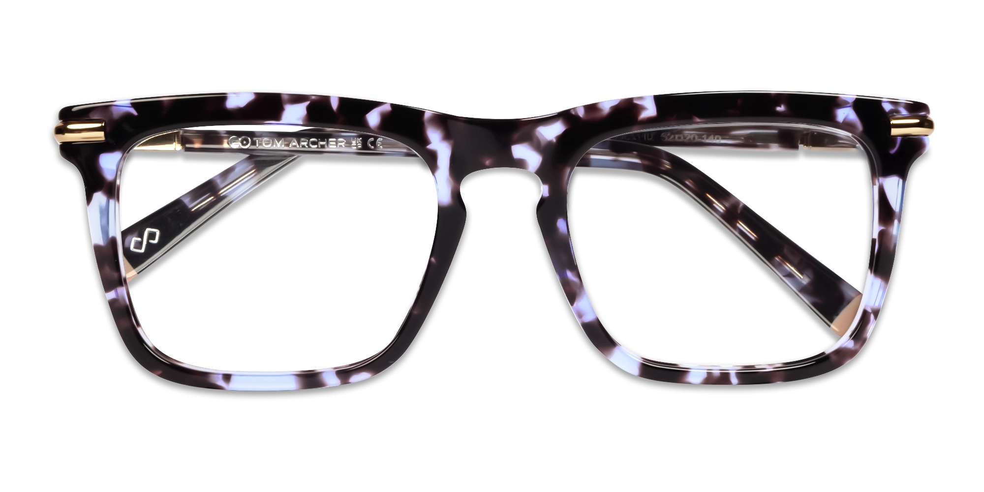 Brown Marble Spring Hinge Keyhole Bridge Glasses-6