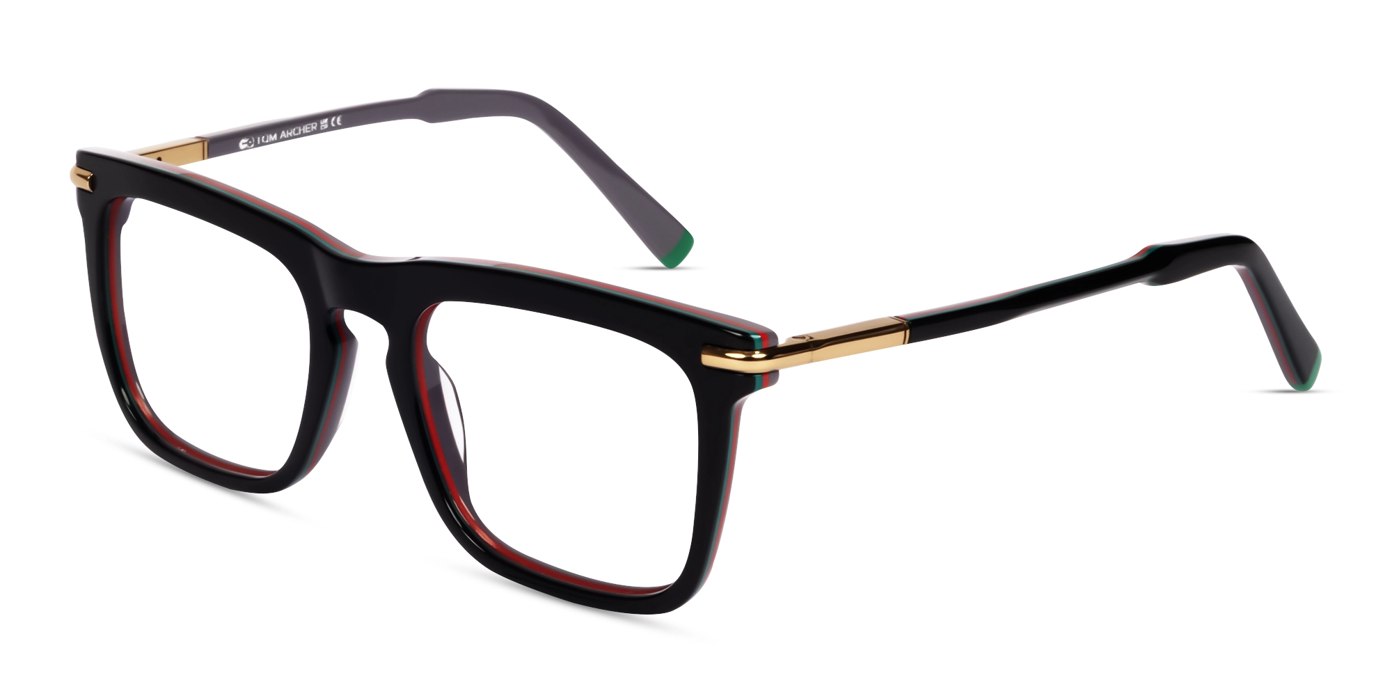 Black & Lilac Grey Square Full-Rim Glasses-3