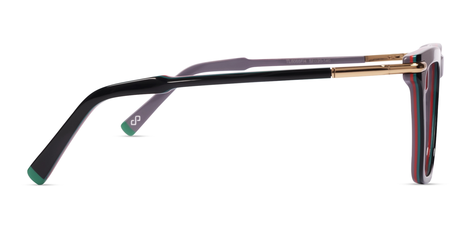 Black & Lilac Grey Square Full-Rim Glasses-4