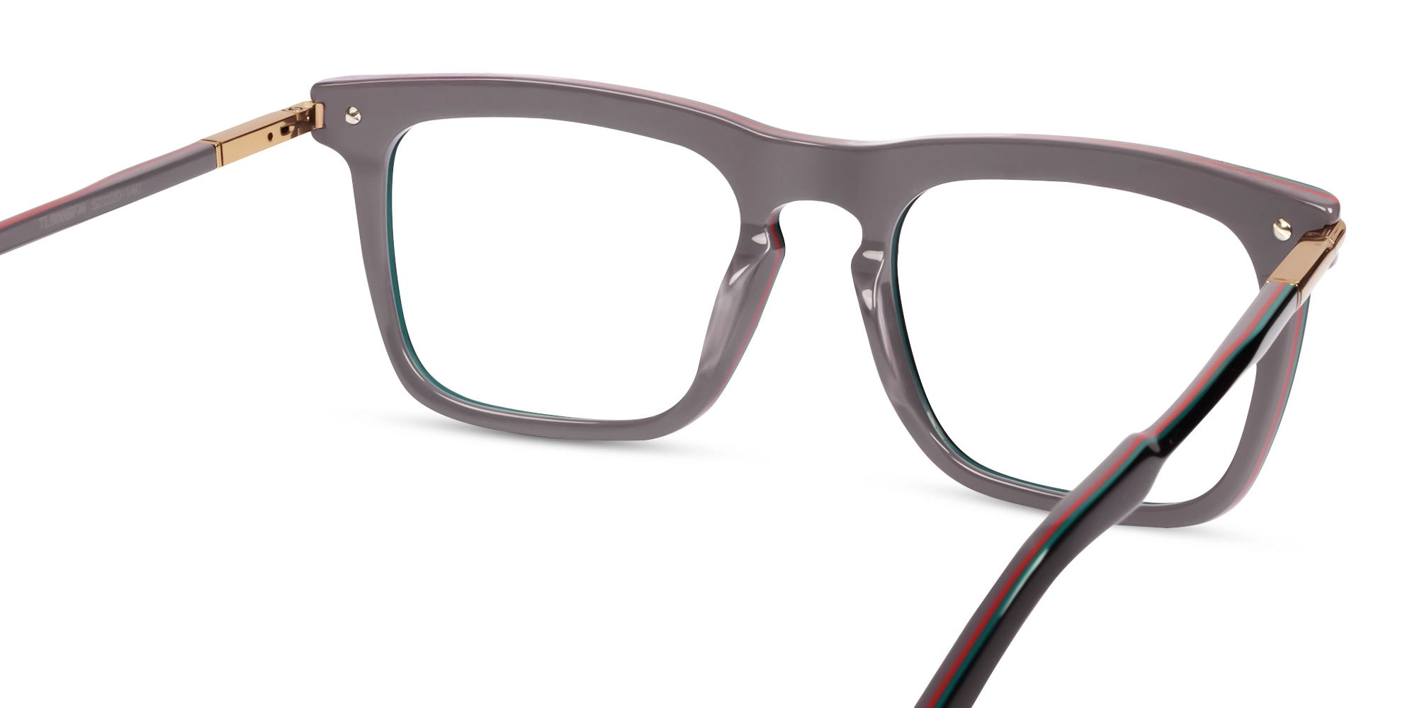 Black & Lilac Grey Square Full-Rim Glasses-5