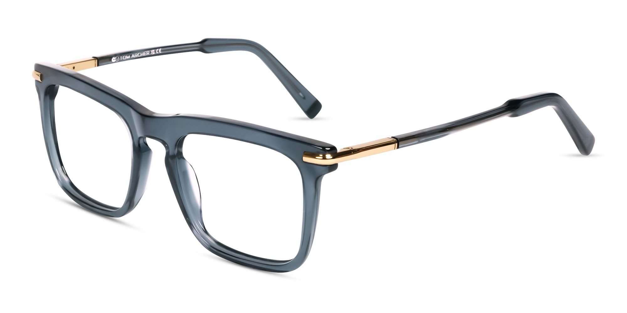 Crystal Denim Blue Keyhole Bridge Glasses-3