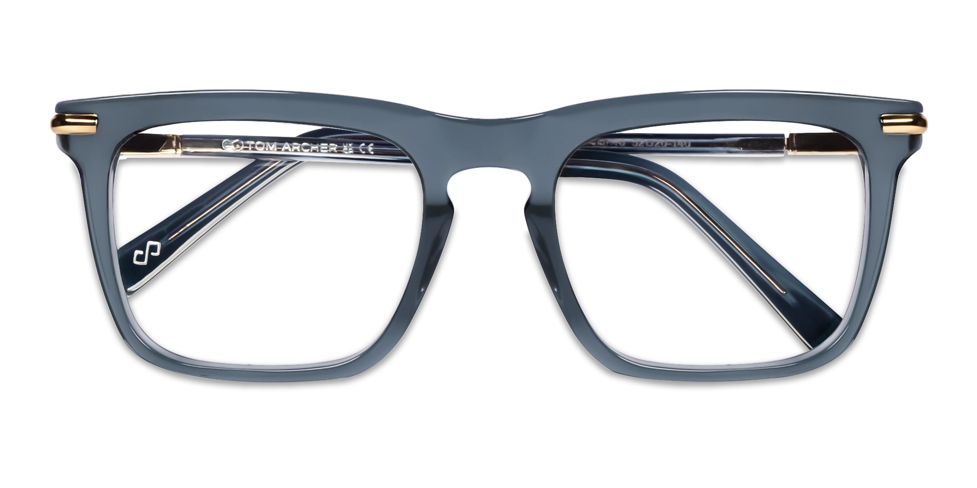 Crystal Denim Blue Keyhole Bridge Glasses-6