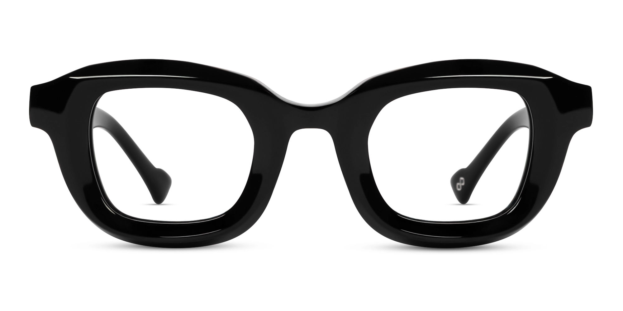 Black Chunky Square Geometric Glasses
