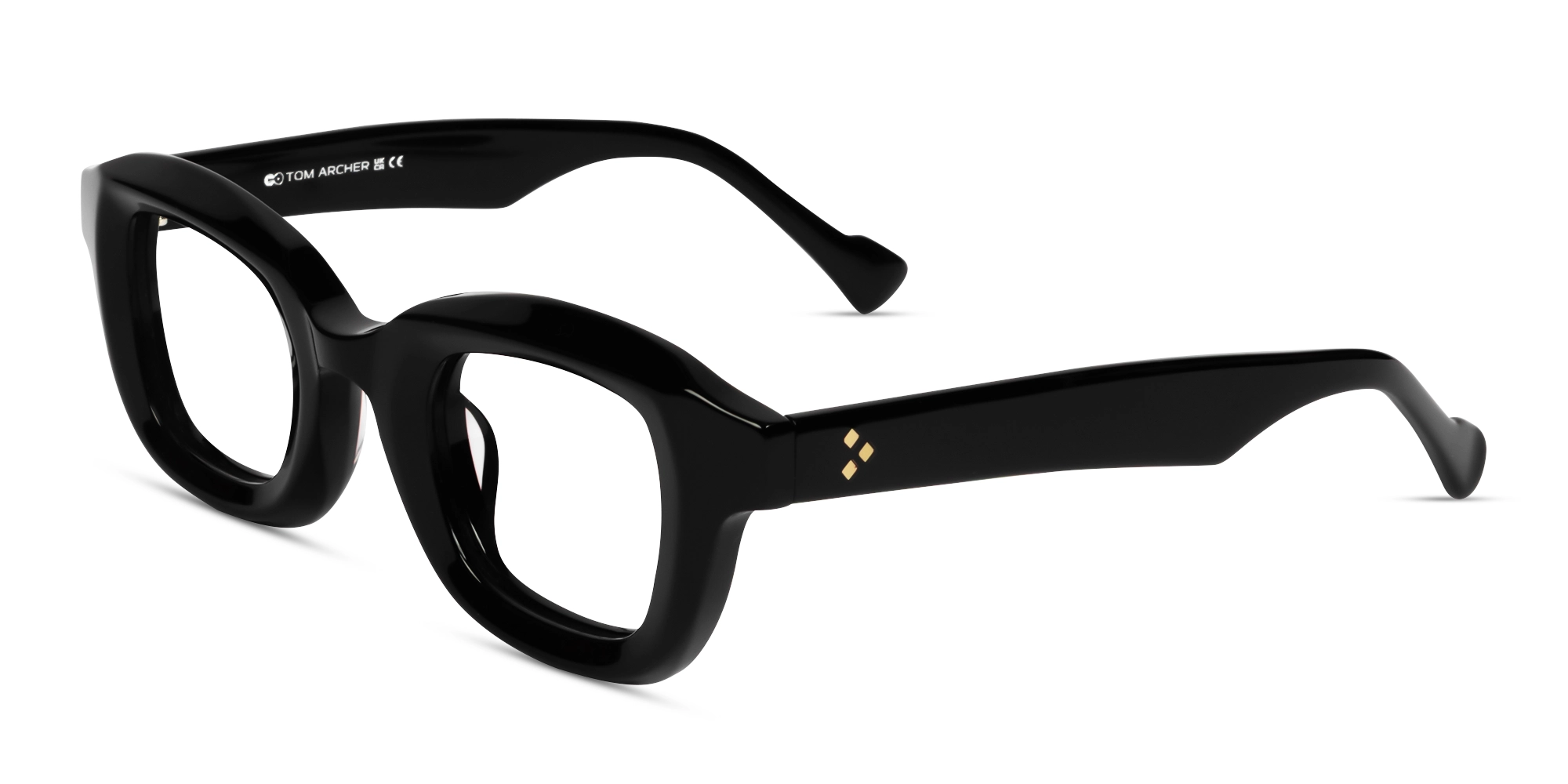 Black Chunky Square Geometric Glasses