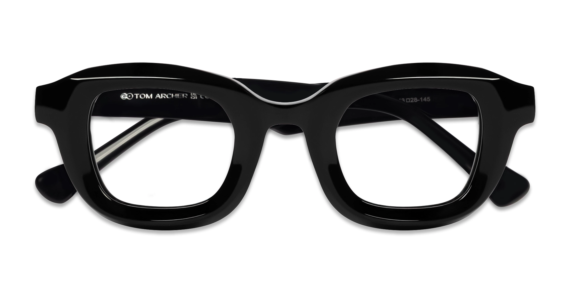Black Chunky Square Geometric Glasses