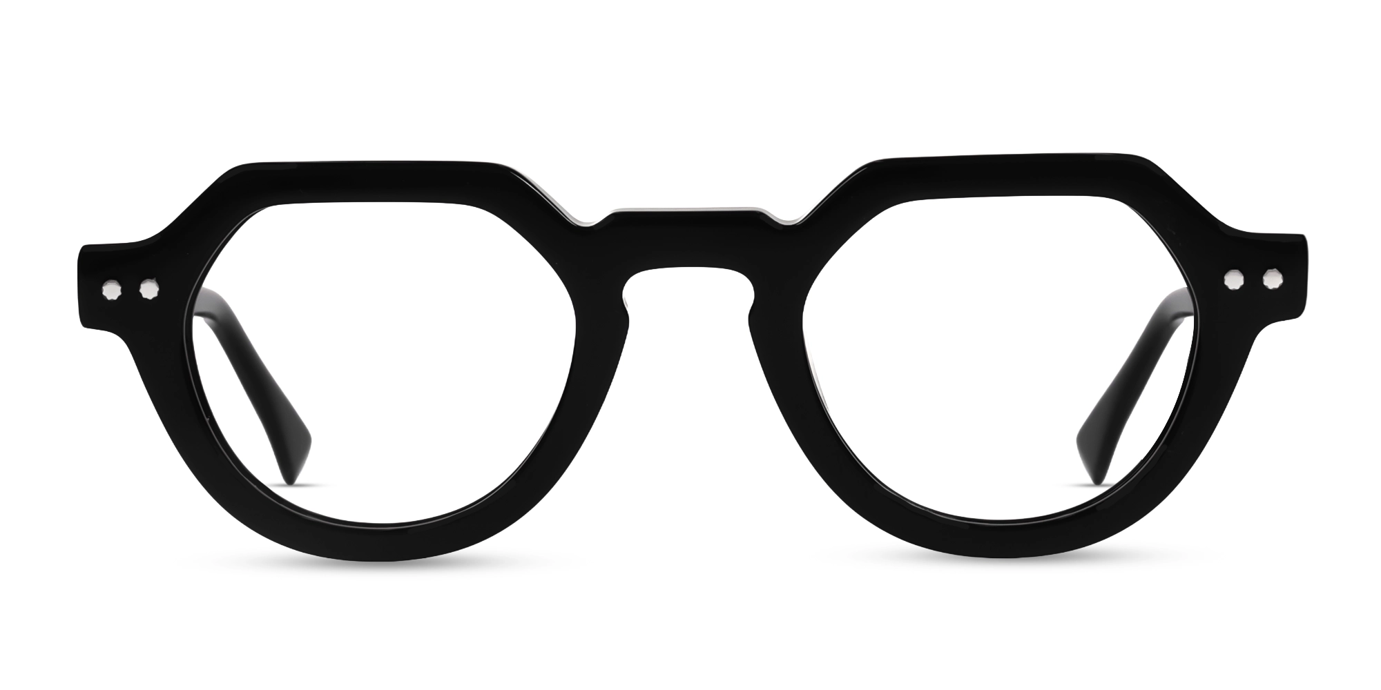 Black Round Geometric Keyhole Bridge Glasses-1 Black Round Geometric Keyhole Bridge Glasses-1