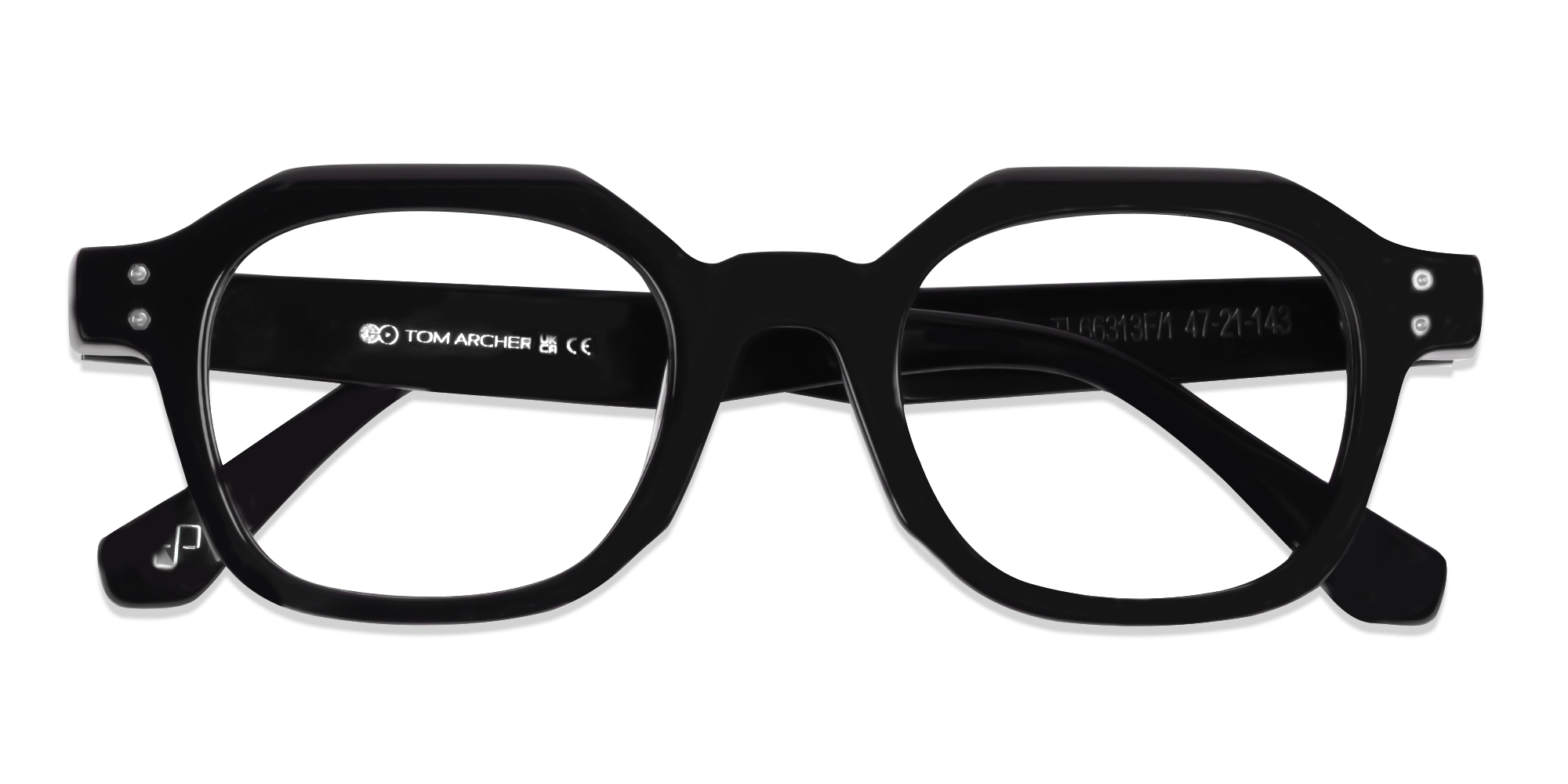 Black Geometric Small Fullrim Glasses-5