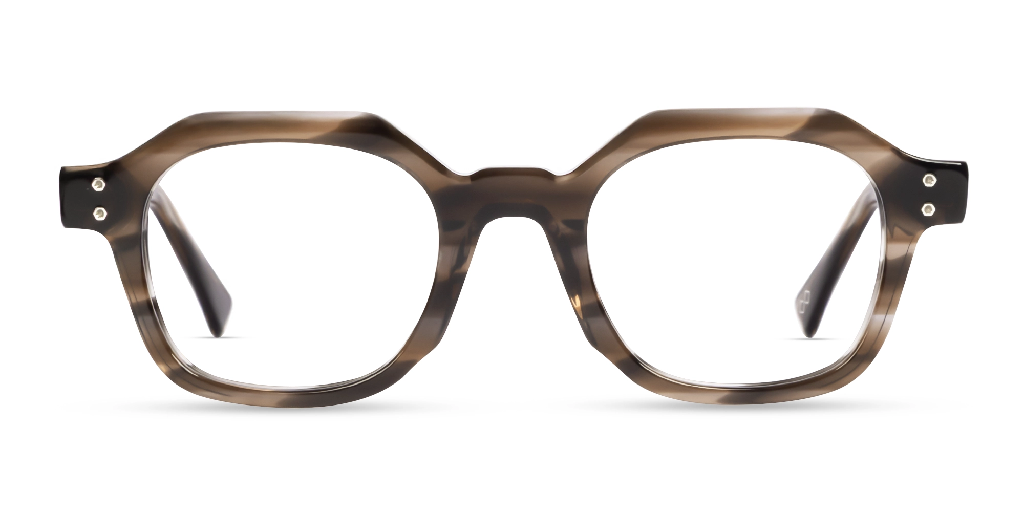 Brown Marble Small Thick Frame Glasses-1