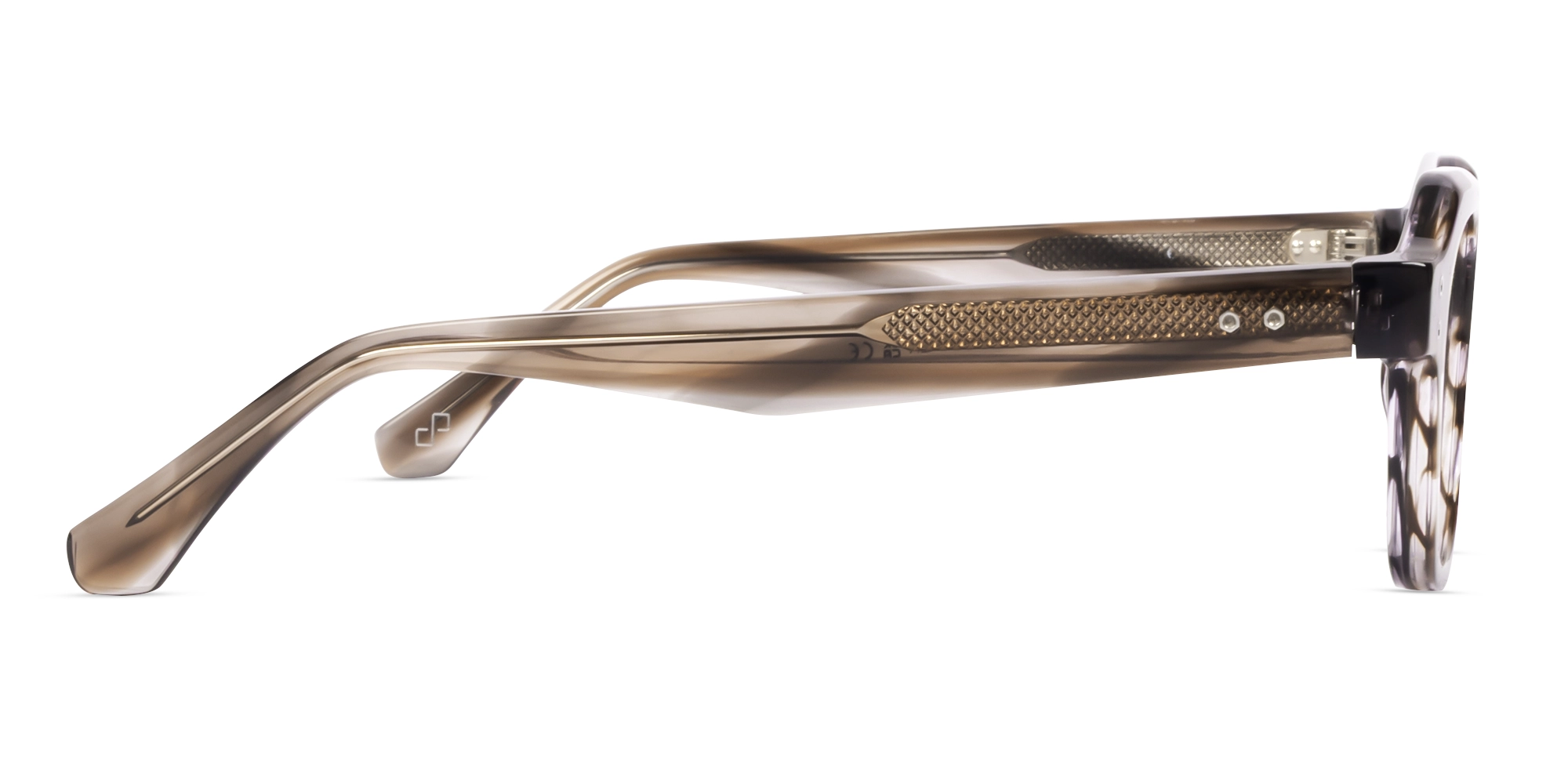 Brown Marble Small Thick Frame Glasses-3