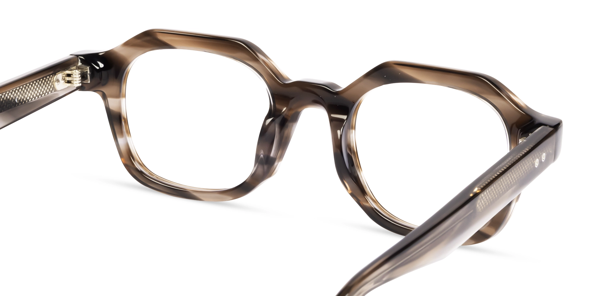 Brown Marble Small Thick Frame Glasses-4