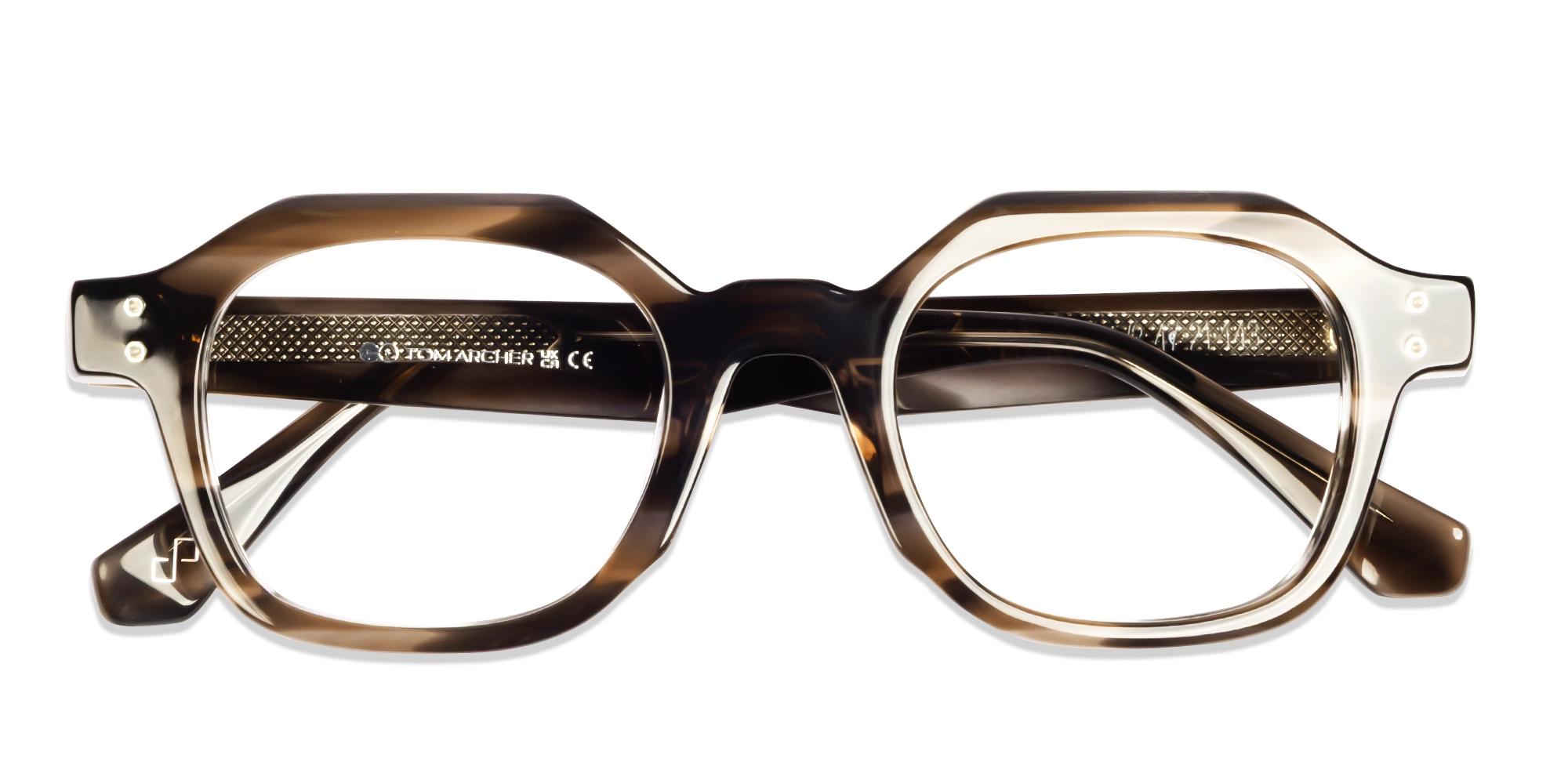 Brown Marble Small Thick Frame Glasses-5