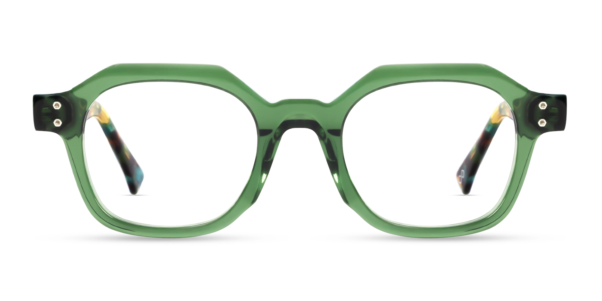 Crystal Green Small Thick Frame Glasses-1 Crystal Green Small Thick Frame Glasses-1