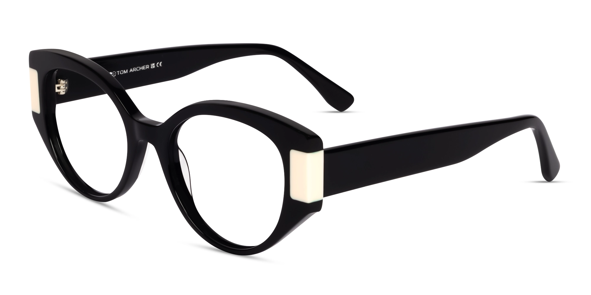 Black Oversized Oval Cateye Glasses-2