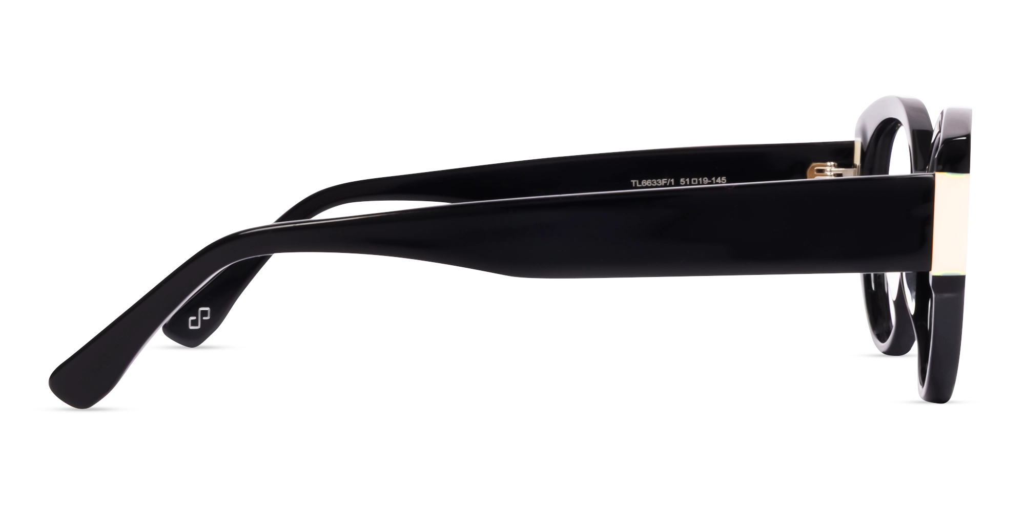 Black Oversized Oval Cateye Glasses-3