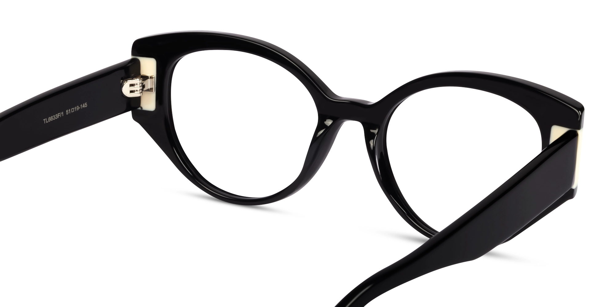 Black Oversized Oval Cateye Glasses-4