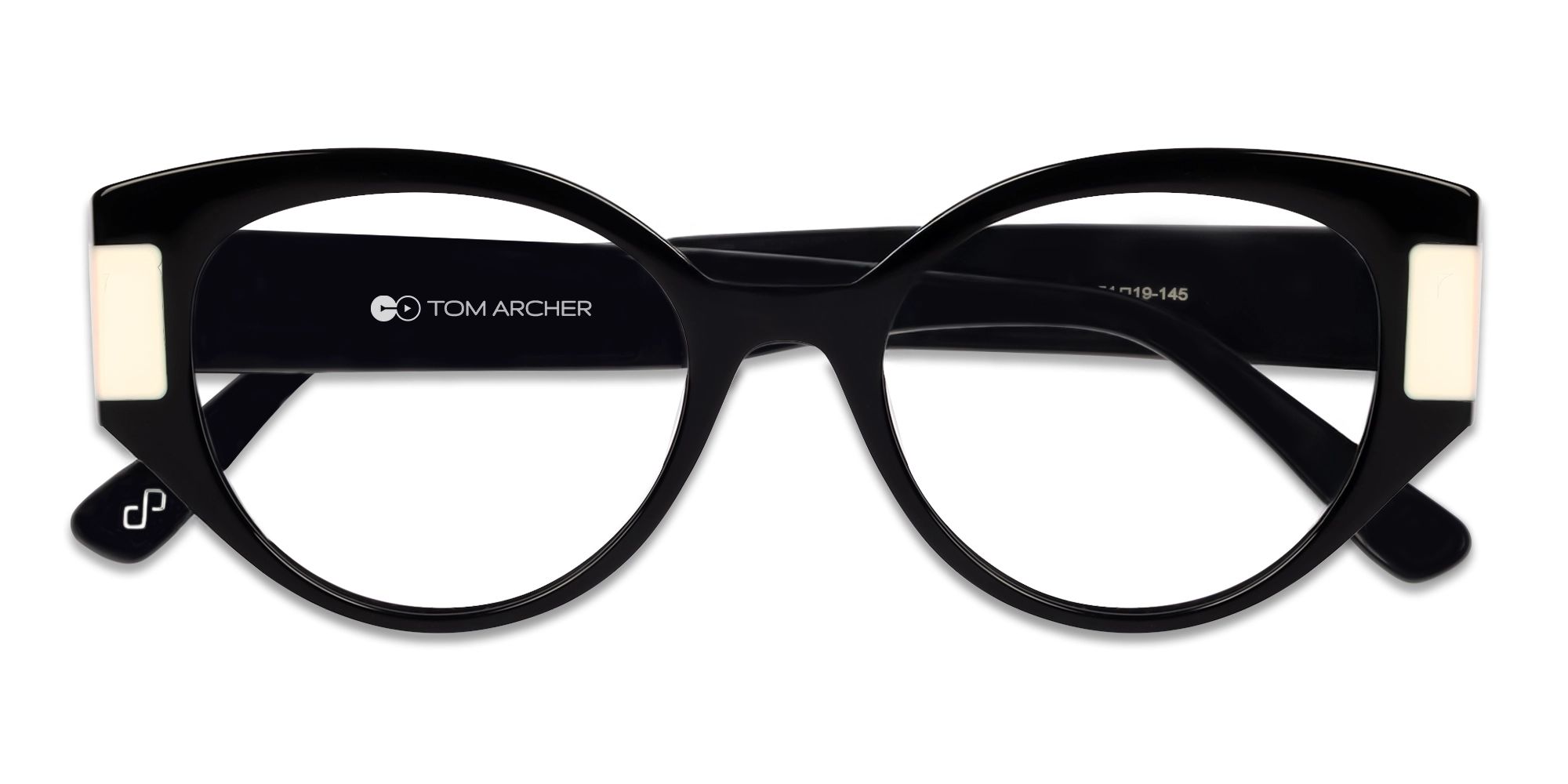 Black Oversized Oval Cateye Glasses-5