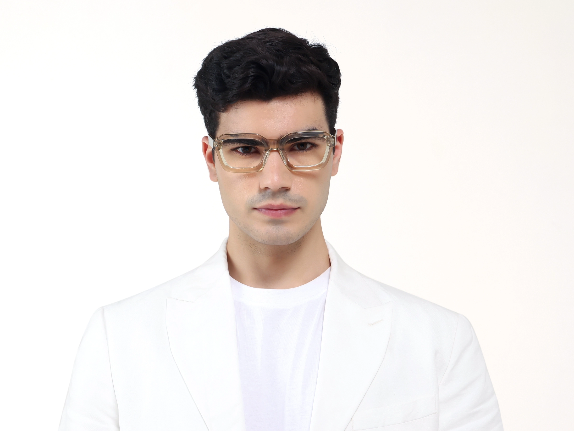 Water Gold Square Geometric Acetate Glasses