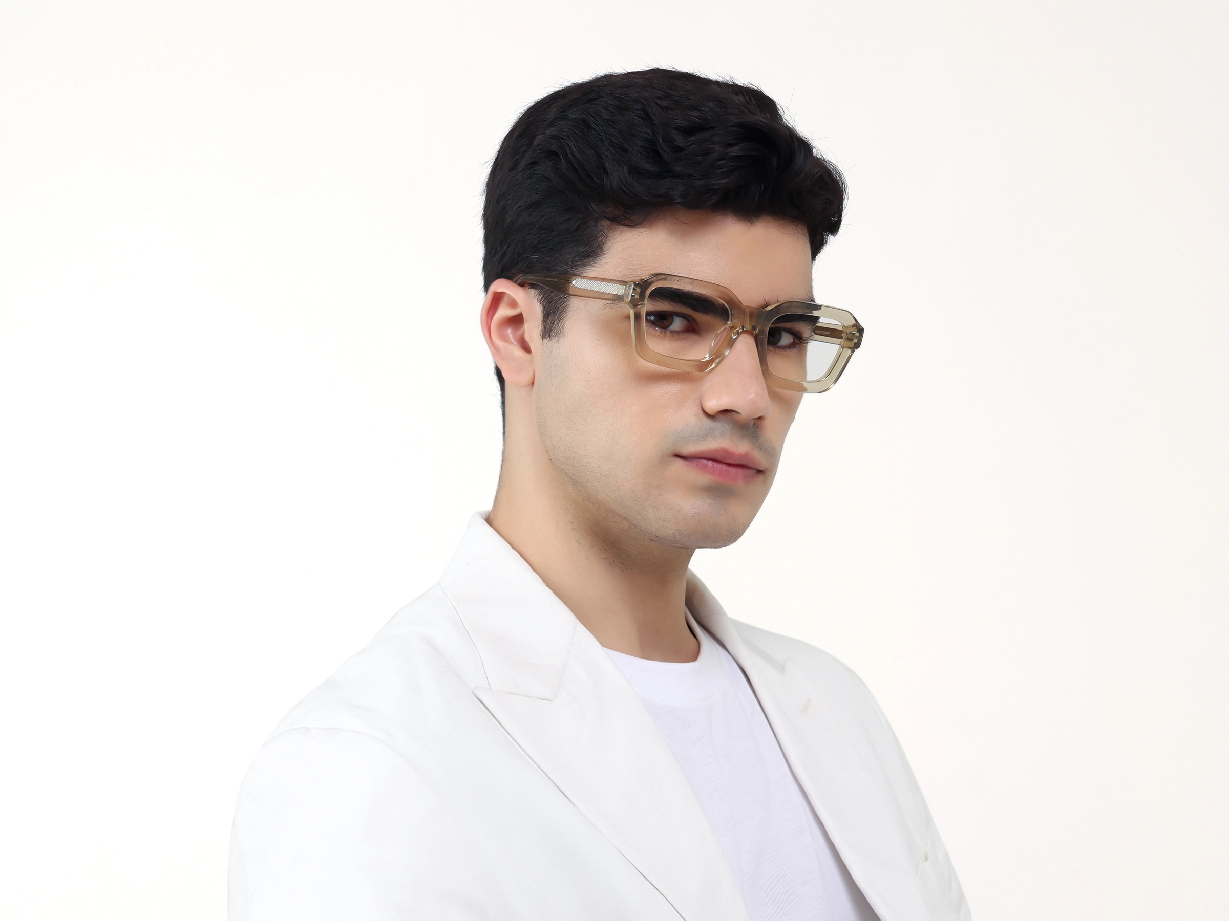 Water Gold Square Geometric Acetate Glasses