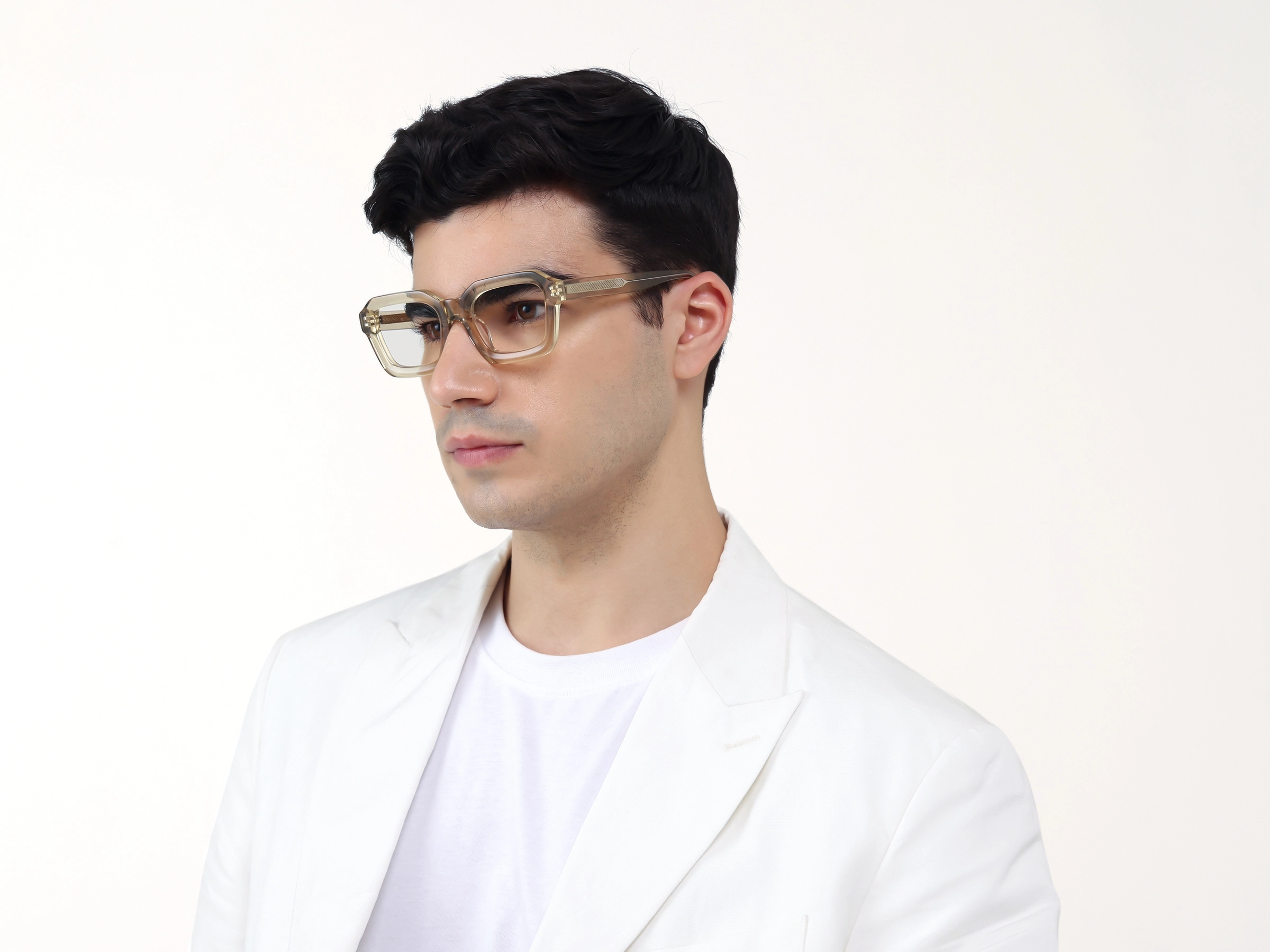 Water Gold Square Geometric Acetate Glasses
