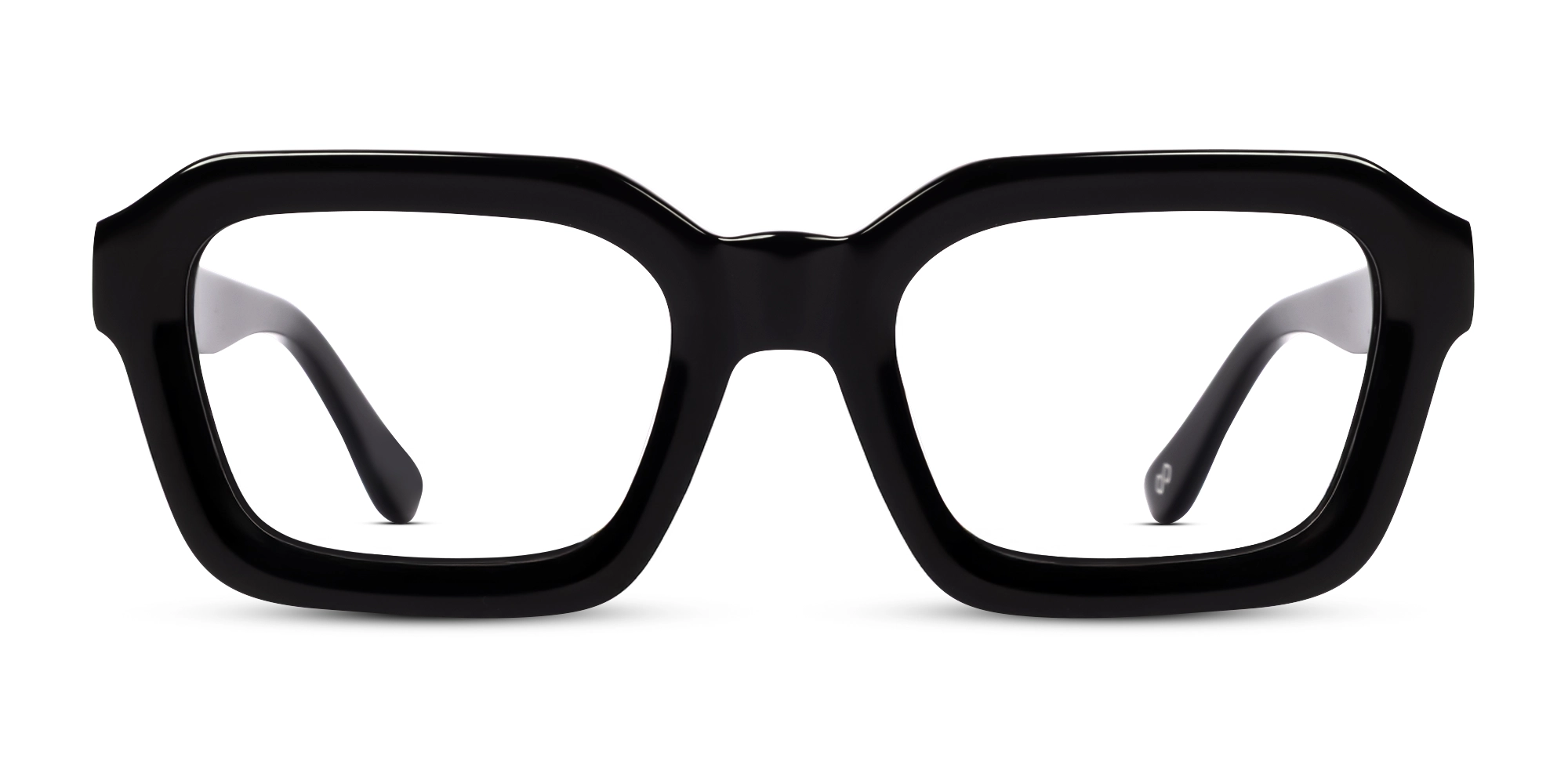 Black Acetate Geometric Full-rim Glasses