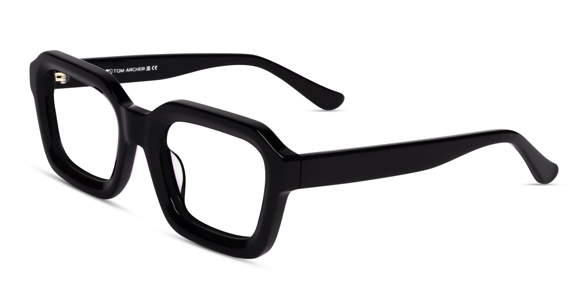 Black Acetate Geometric Full-rim Glasses