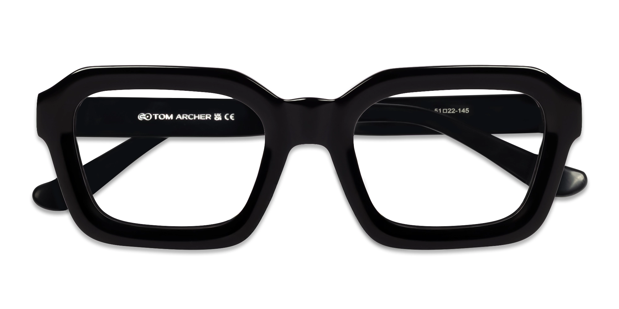 Black Acetate Geometric Full-rim Glasses