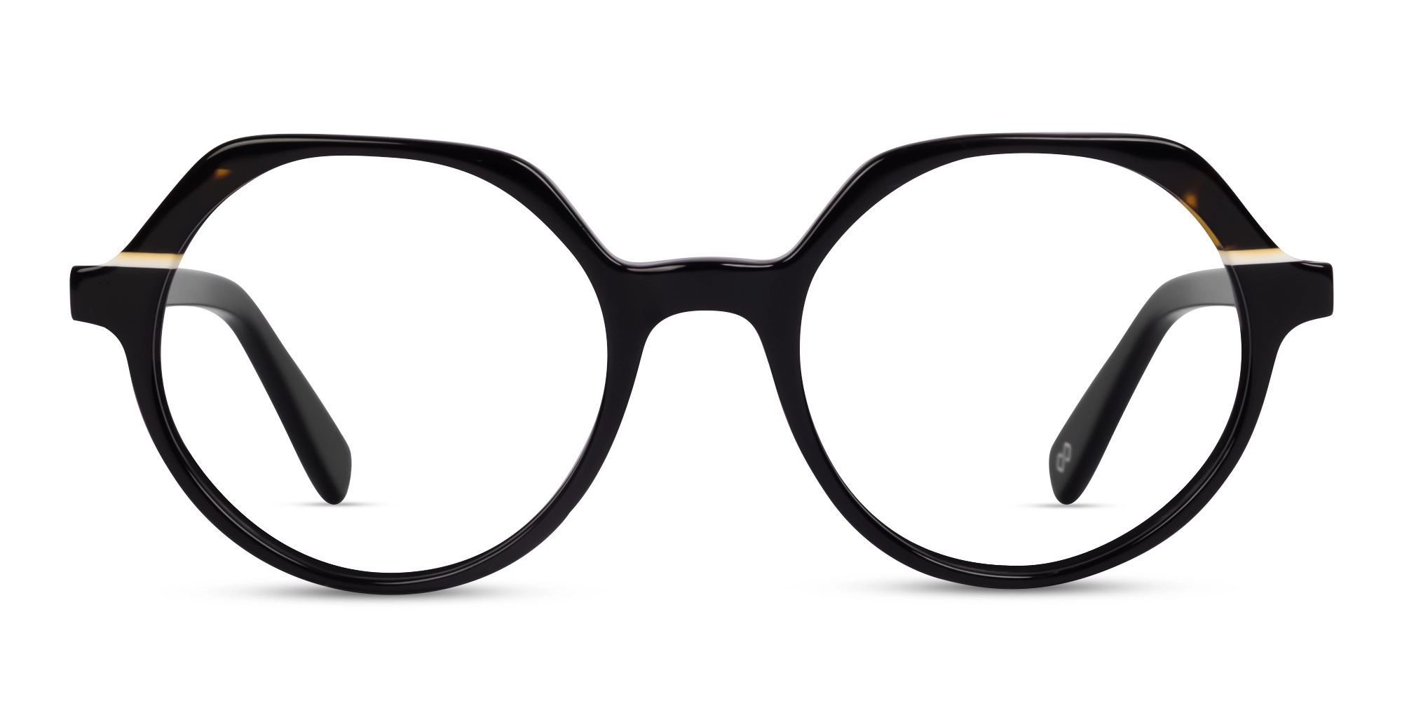 Black Round Fullrim Acetate Glasses-1