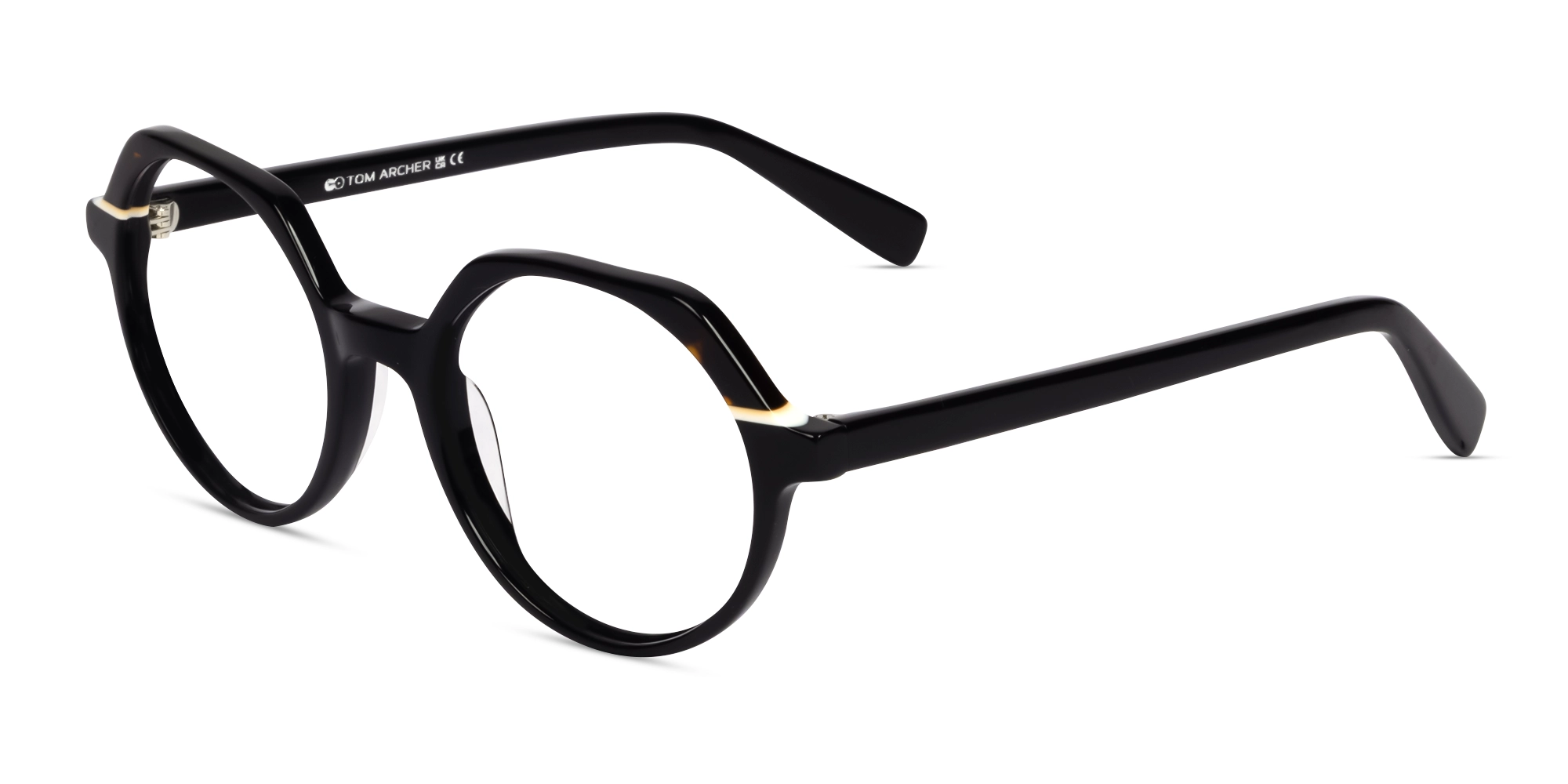 Black Round Fullrim Acetate Glasses-2