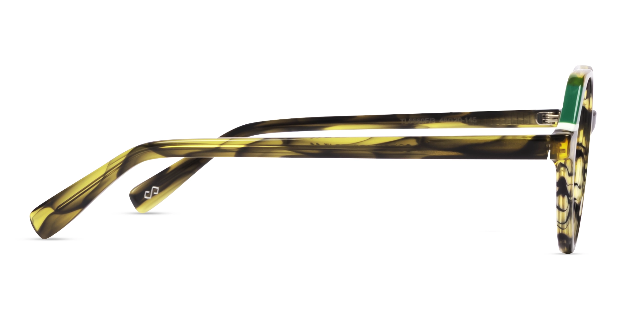 Green Tortoise Round Fullrim Acetate Glasses-3