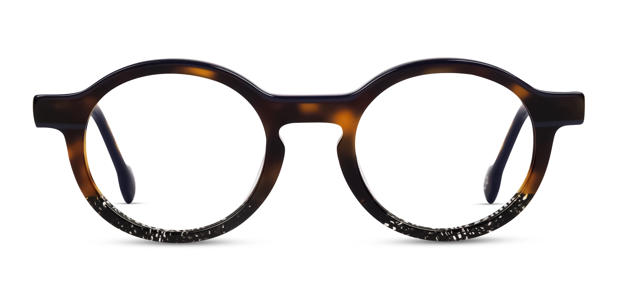 Tortoise Round Keyhole Bridge Glasses-1