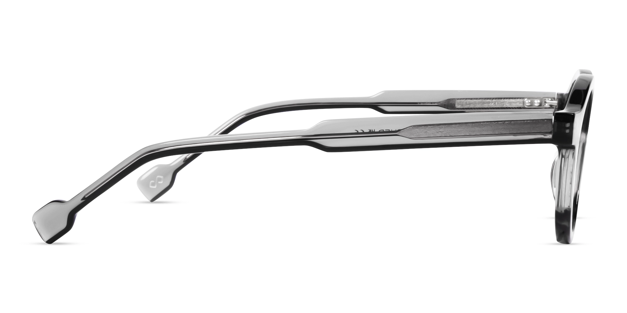 Crystal Grey Round Keyhole Bridge Glasses-3