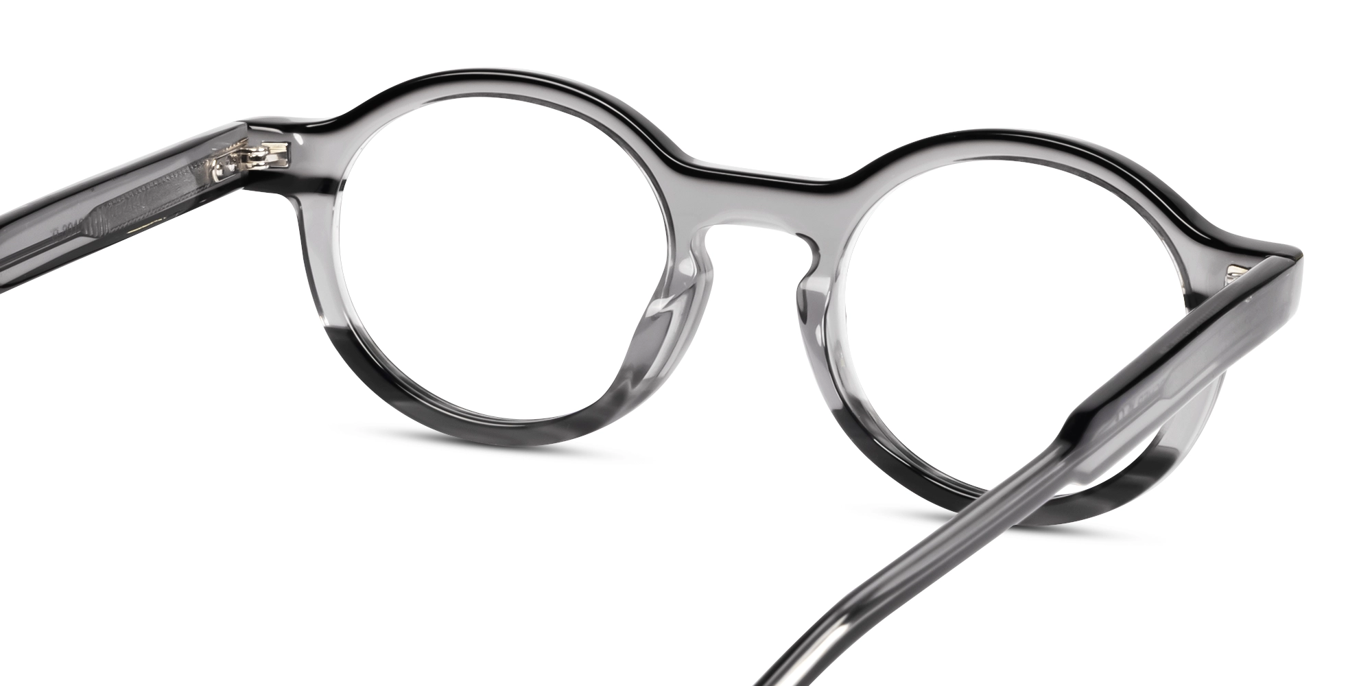 Crystal Grey Round Keyhole Bridge Glasses-4