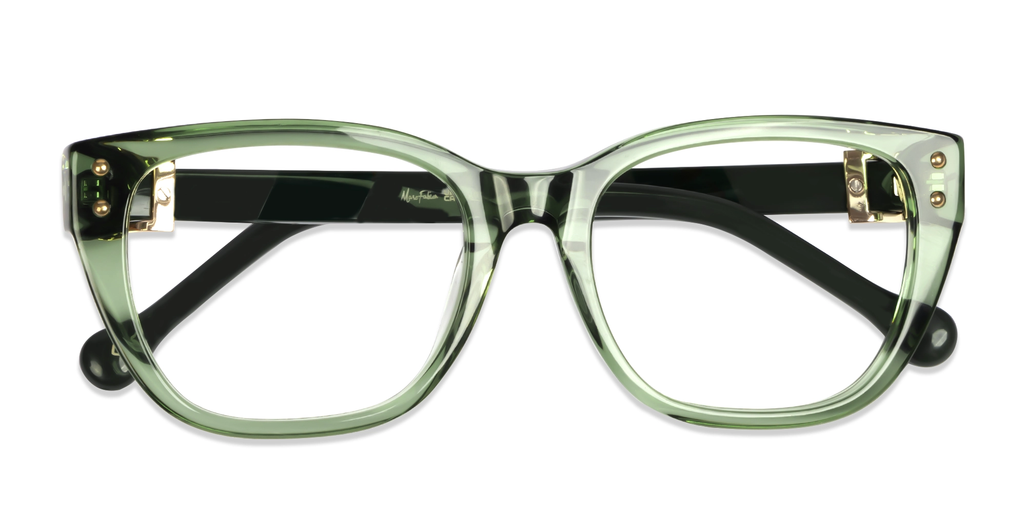 Crystal Gin Green Cat-eye Fullrim Glasses-6