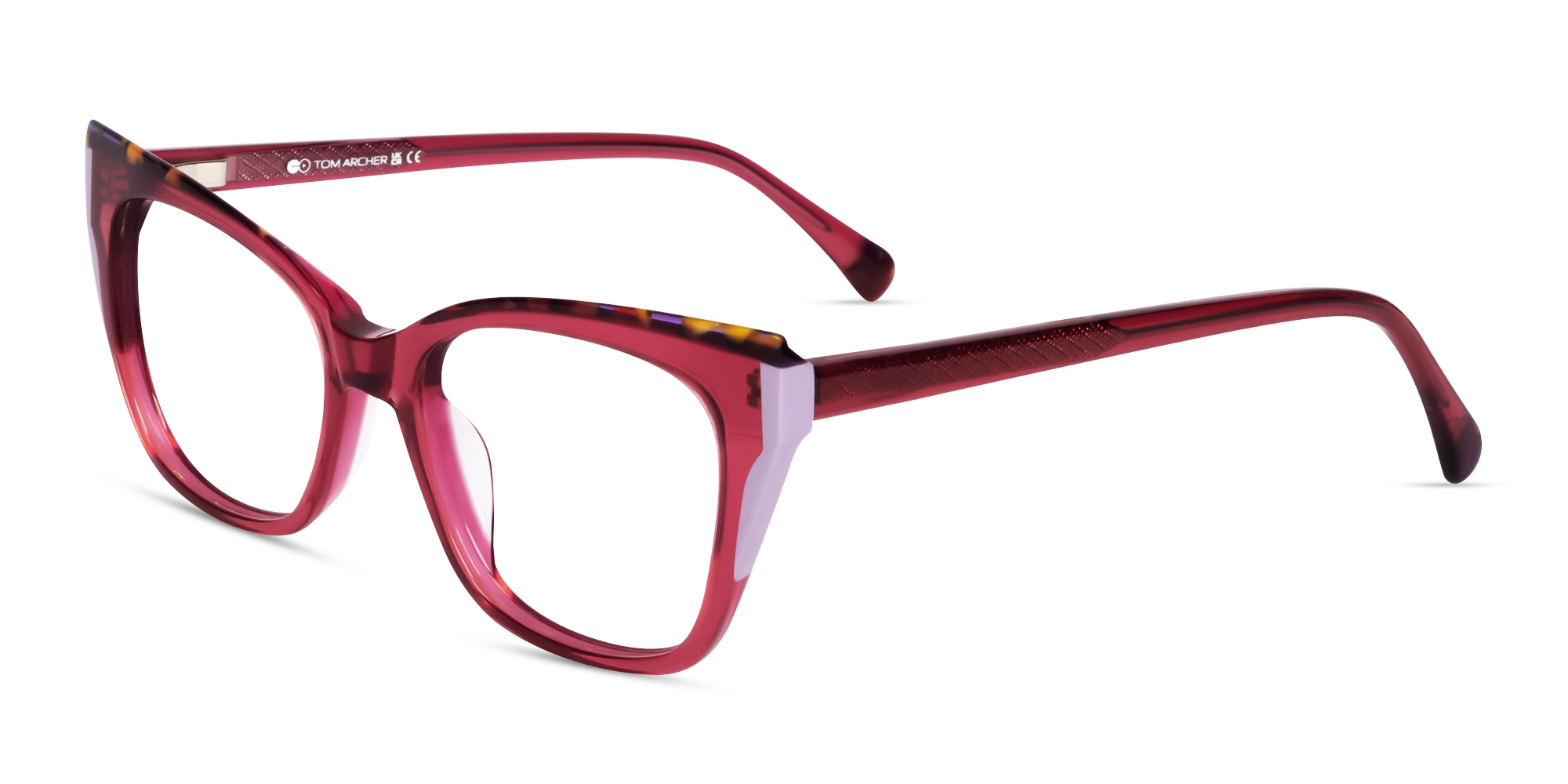 Crystal Pink Cateye Fullrim Acetate Glasses-3
