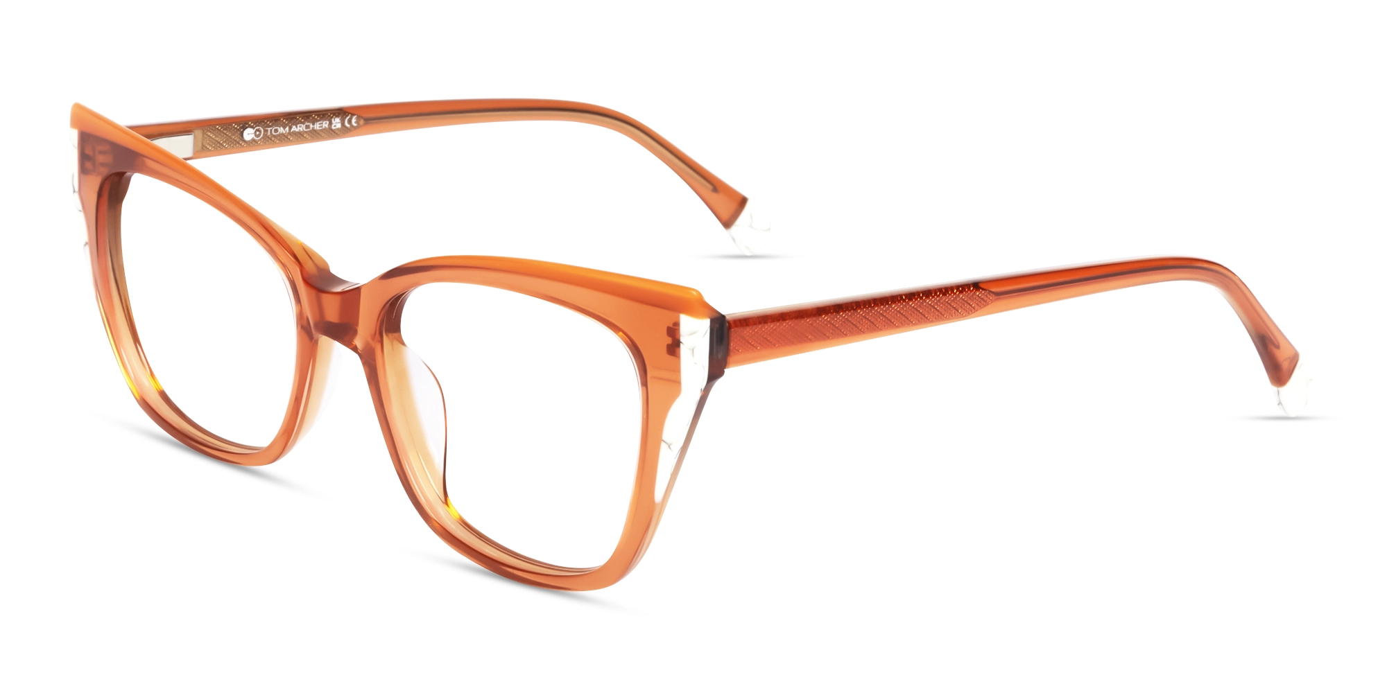 Crystal Orange Cateye Fullrim Acetate Glasses-3 Crystal Orange Cateye Fullrim Acetate Glasses-3