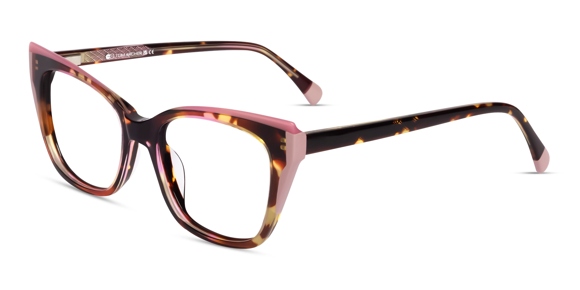 Pink & Tortoise Cat-eye Fullrim Acetate Glasses-3