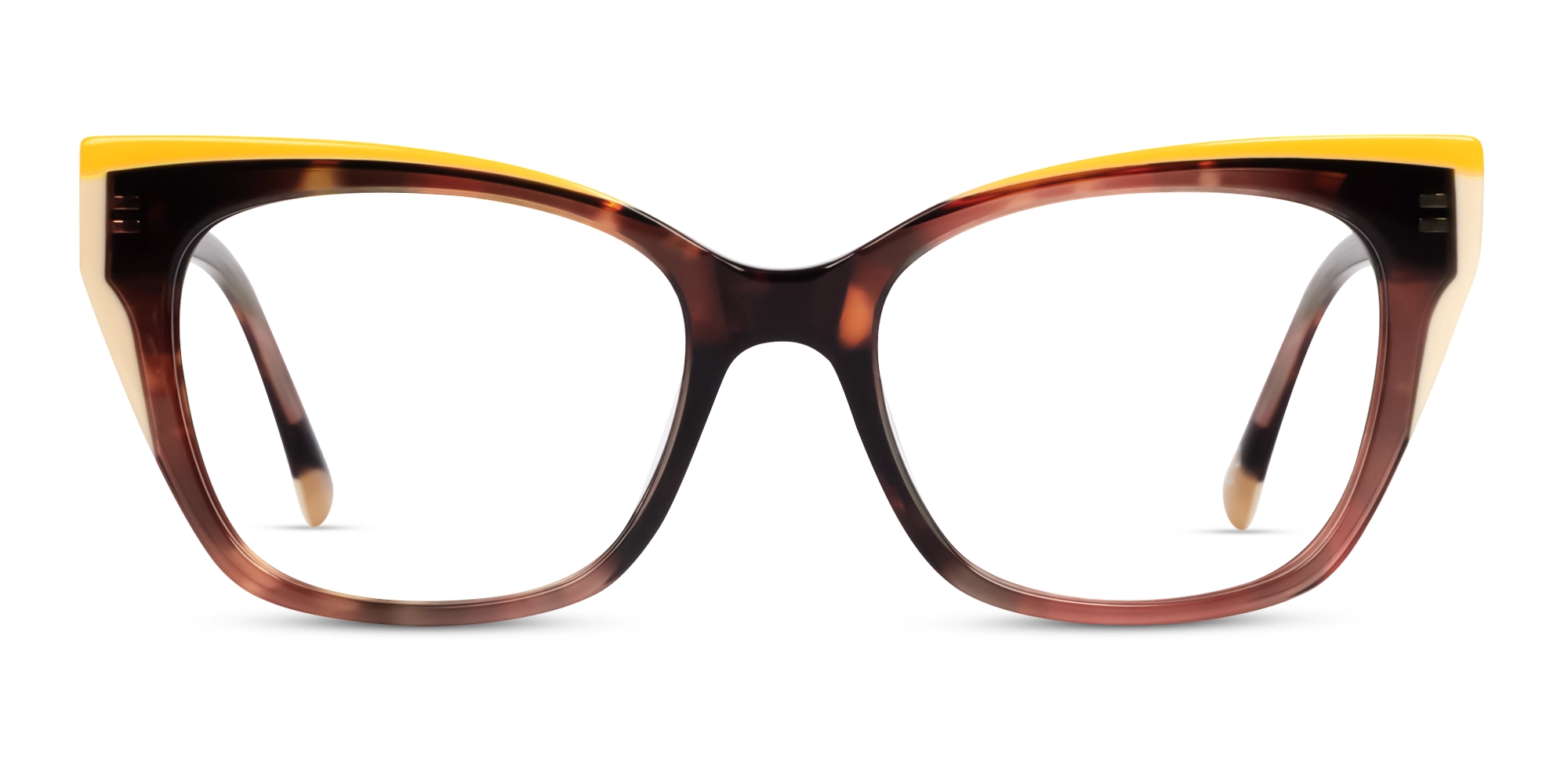 Yellow & Brown Grotto Cateye Fullrim Glasses-1