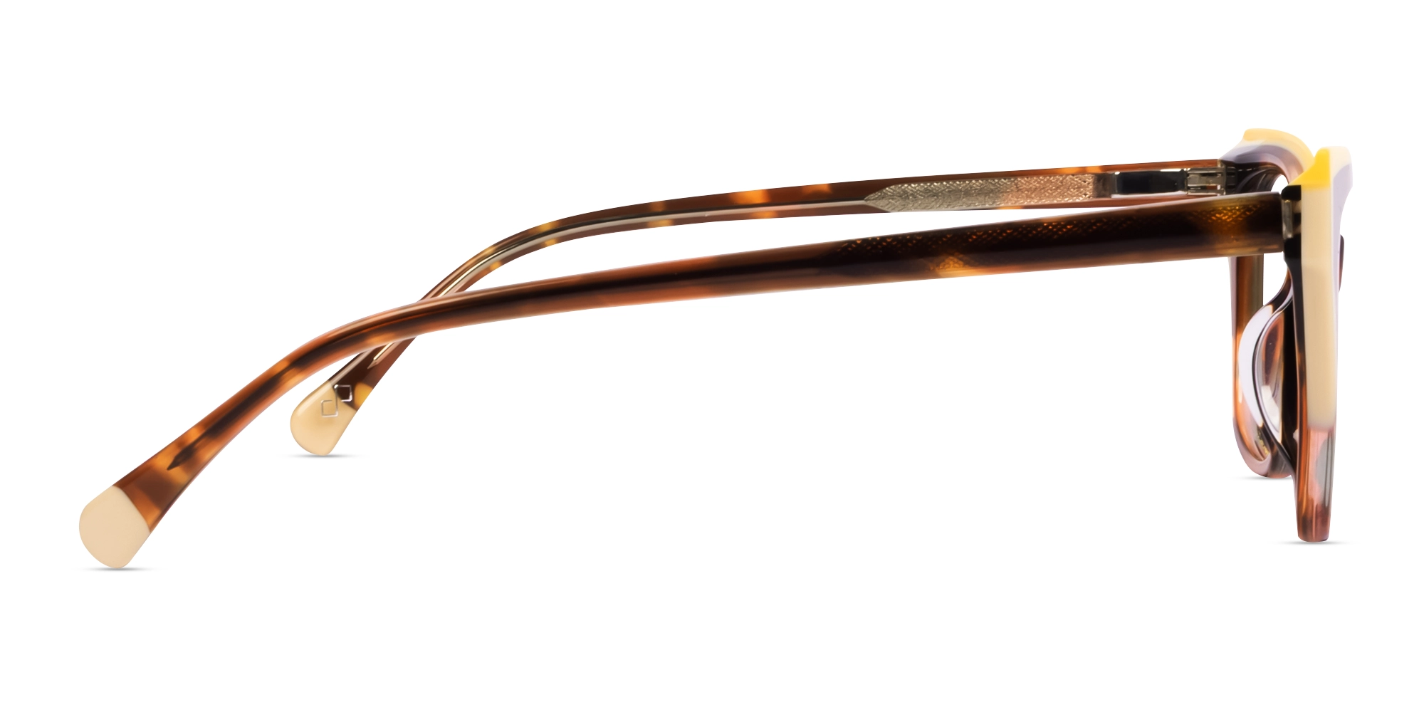 Yellow & Brown Grotto Cateye Fullrim Glasses-4