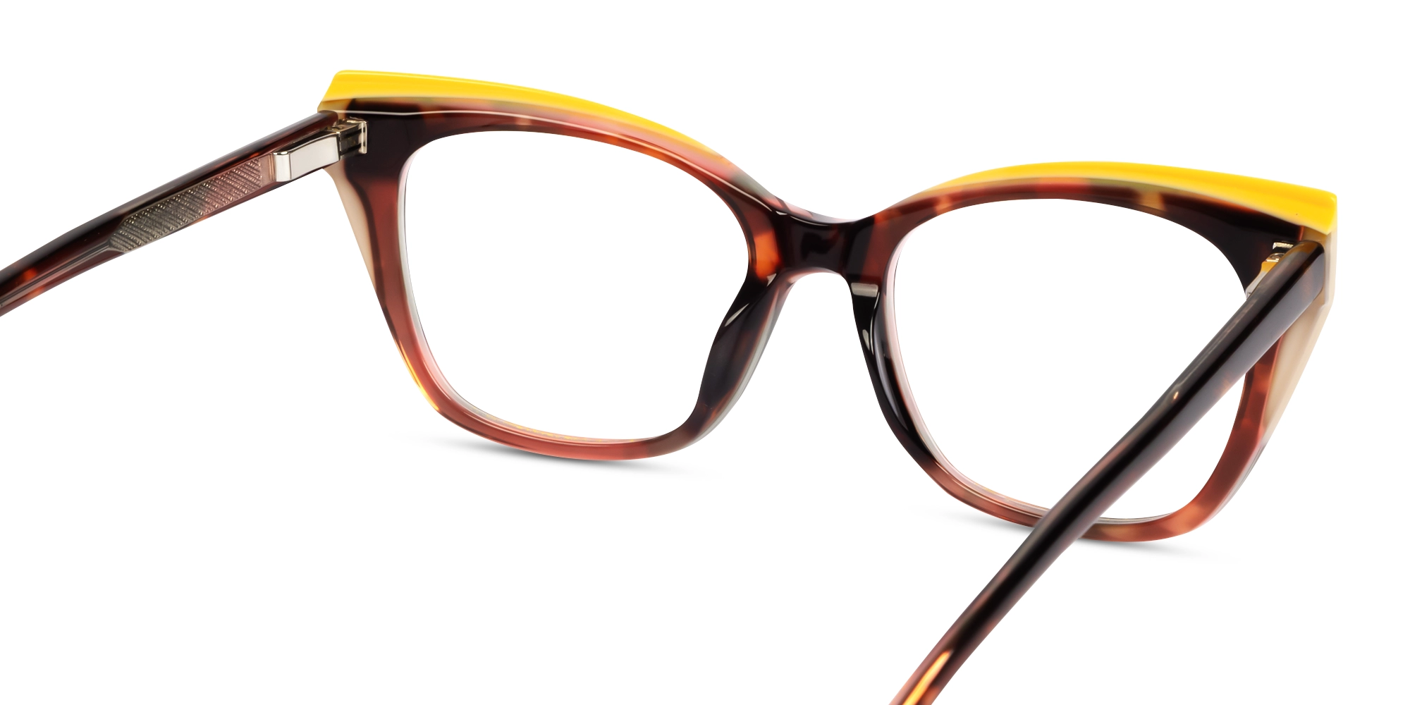 Yellow & Brown Grotto Cateye Fullrim Glasses-5