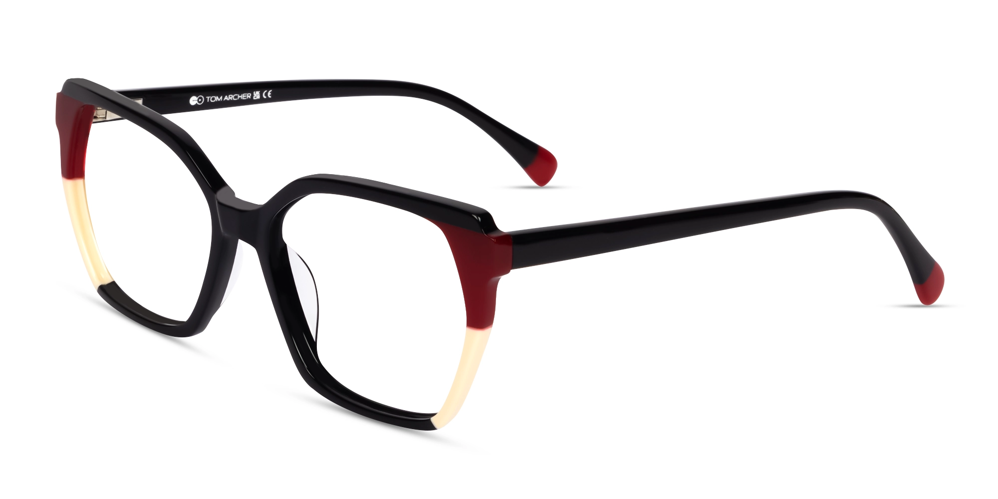 Black Geometric Cat-eye Glasses For Female-3