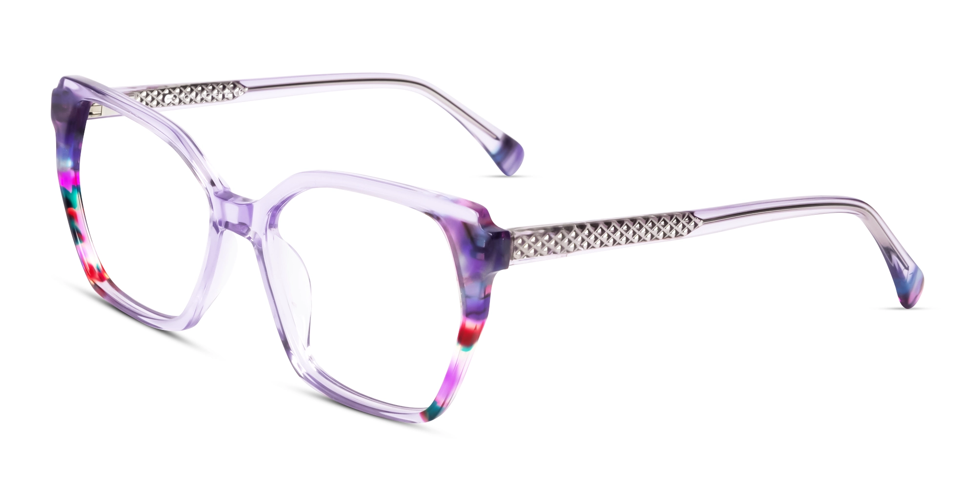Crystal Purple Cat-eye Glasses For Women-3