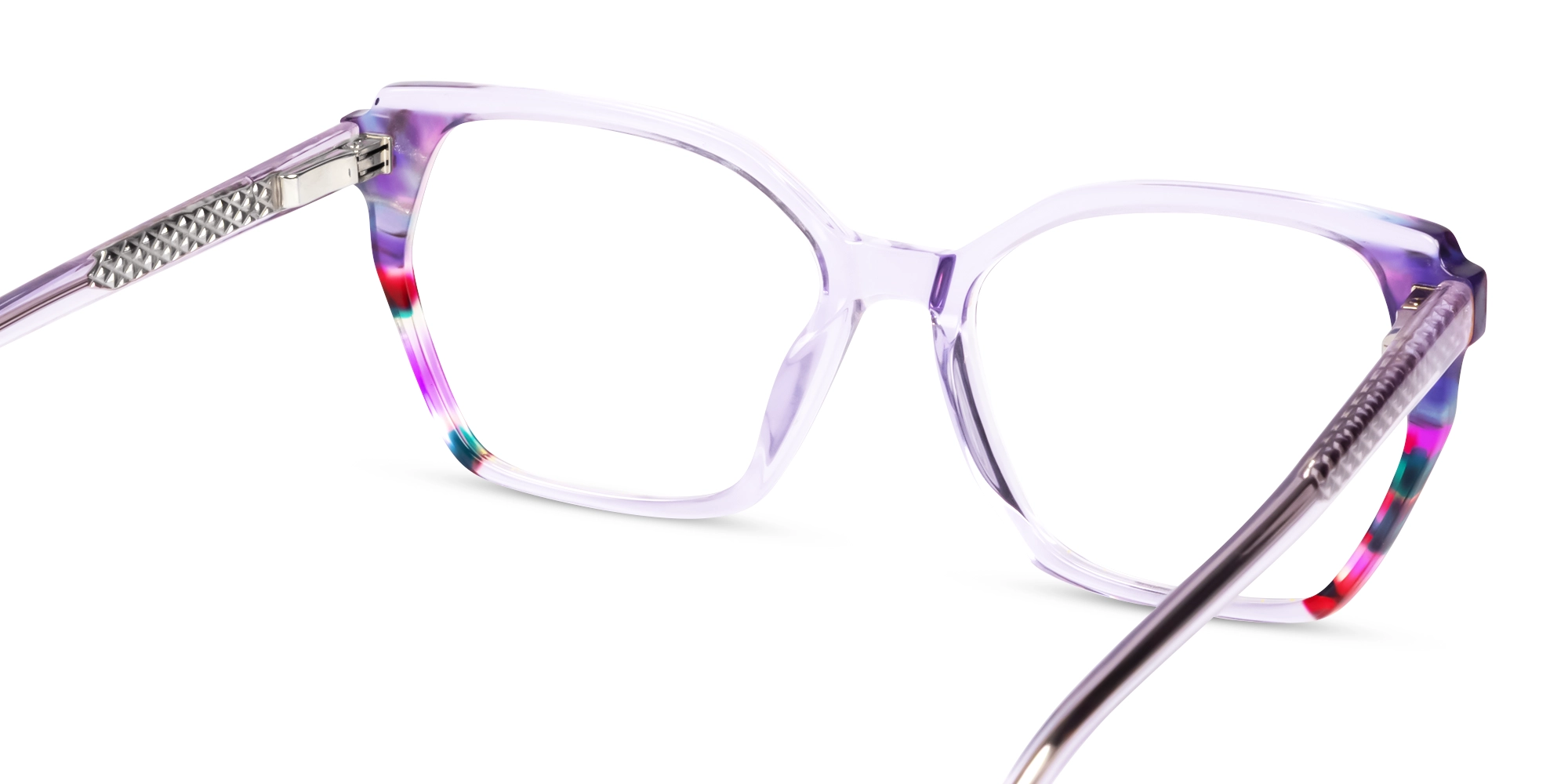 Crystal Purple Cat-eye Glasses For Women-5