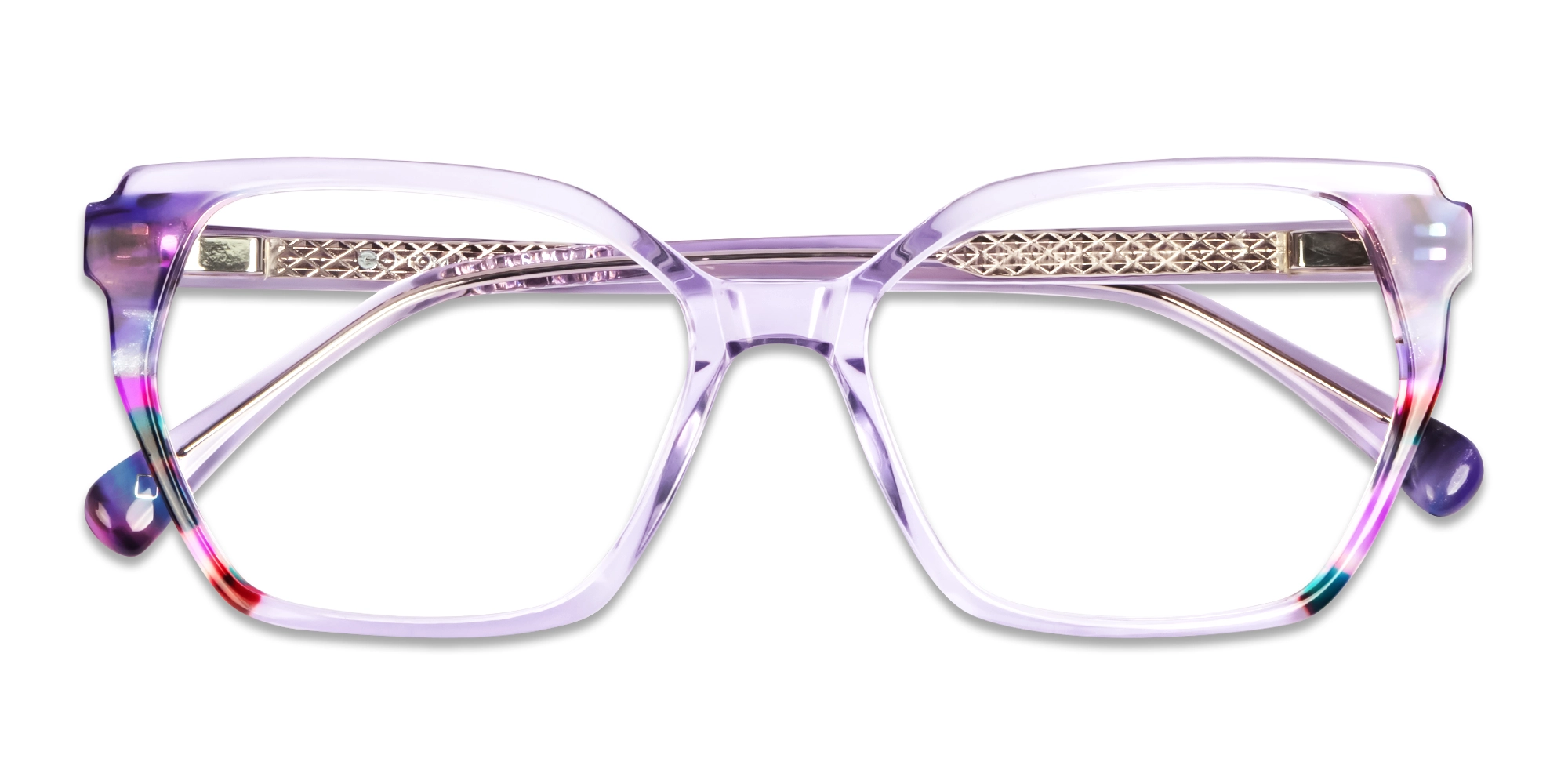 Crystal Purple Cat-eye Glasses For Women-6