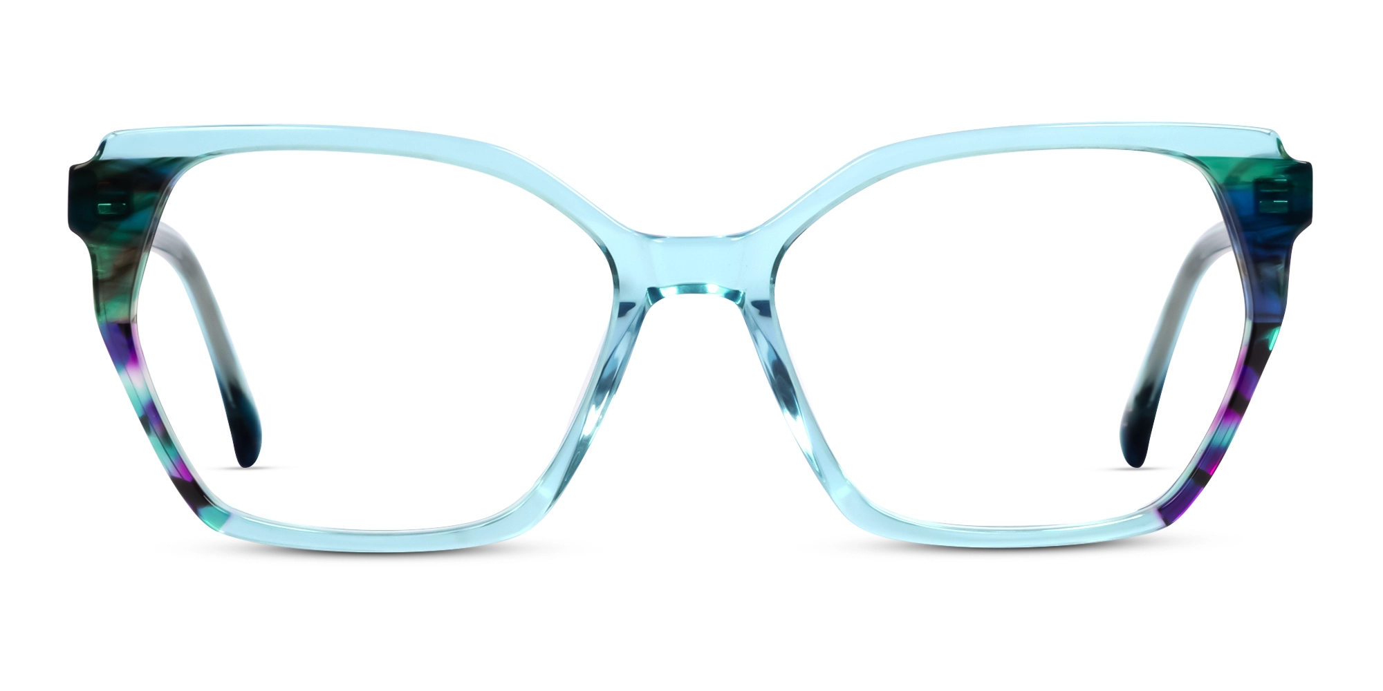 Crystal Ice Blue Cat-eye Glasses For Women-1