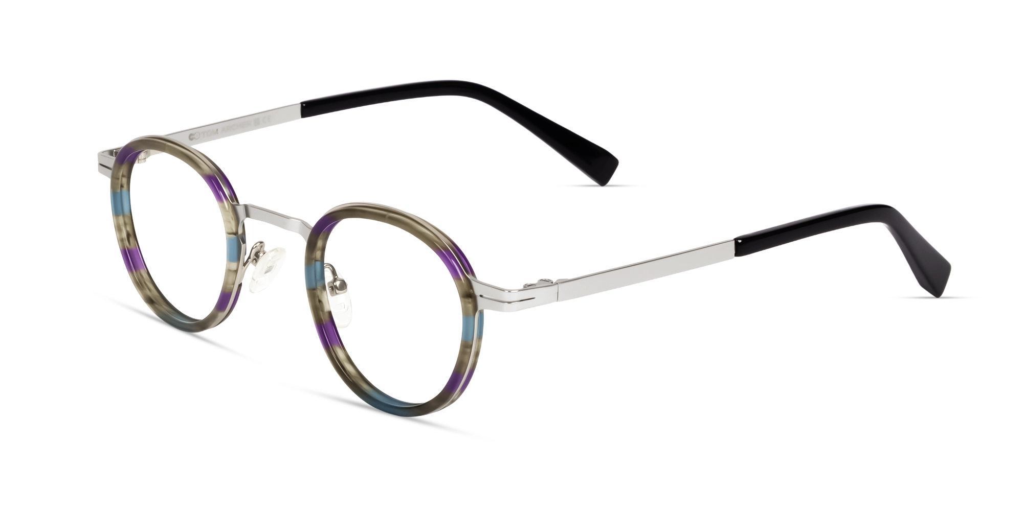 Small Round Starling Marble & Silver Glasses Small Round Starling Marble & Silver Glasses