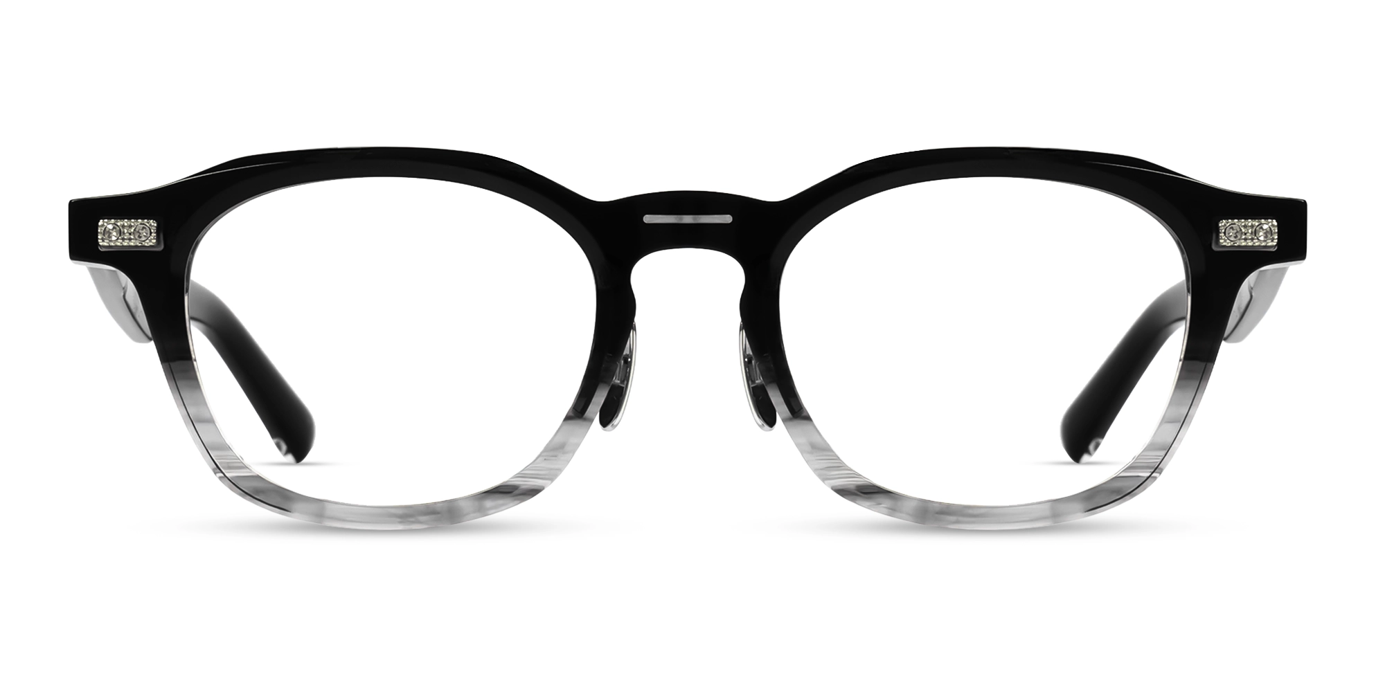 Black and Grey Ombre Geometric Fullrim Glasses-1 Black and Grey Ombre Geometric Fullrim Glasses-1