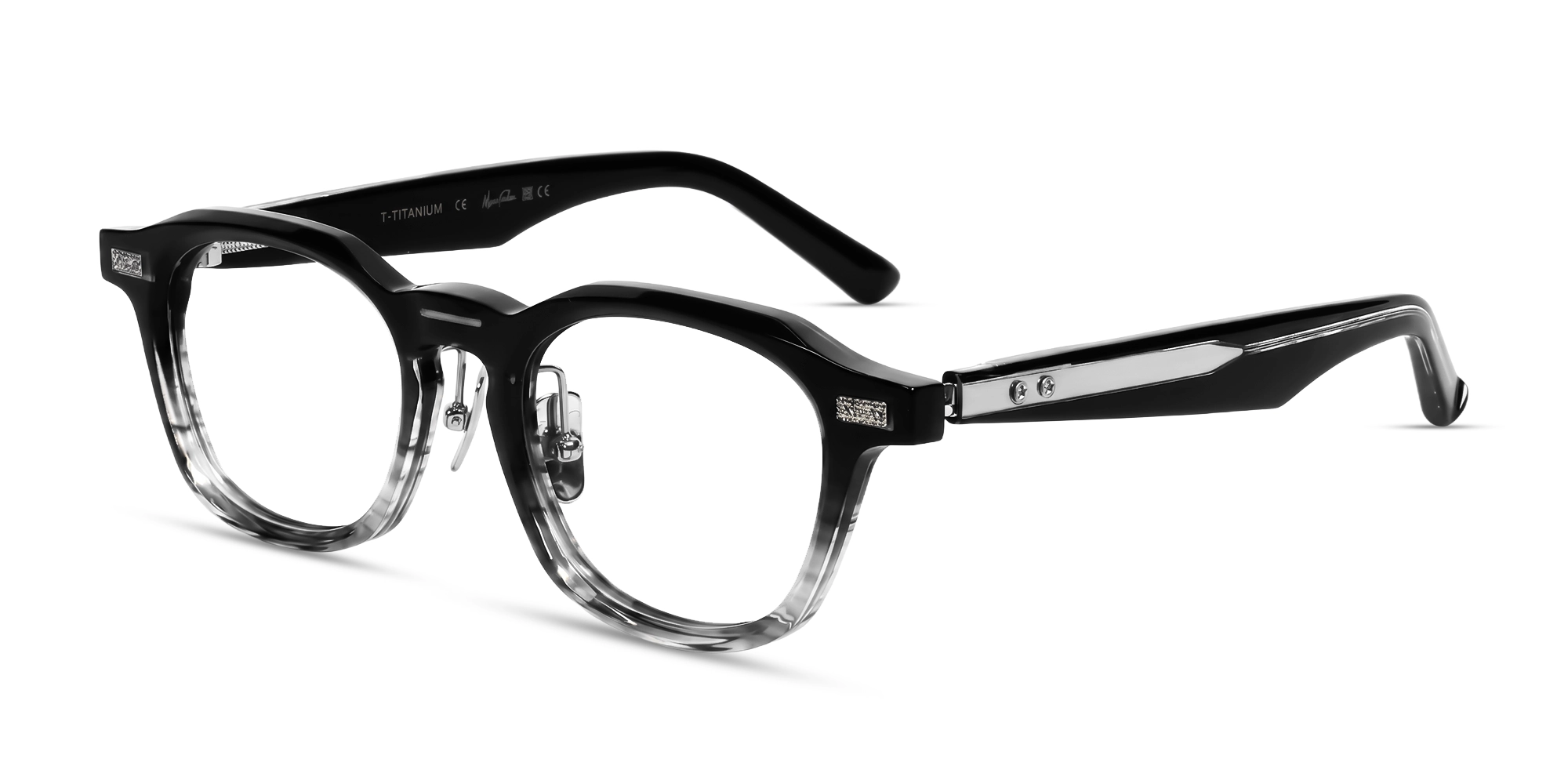 Black and Grey Ombre Geometric Fullrim Glasses-3 Black and Grey Ombre Geometric Fullrim Glasses-3