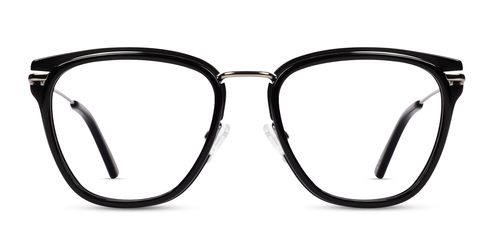 Black Keyhole Bridge Cateye Glasses-1