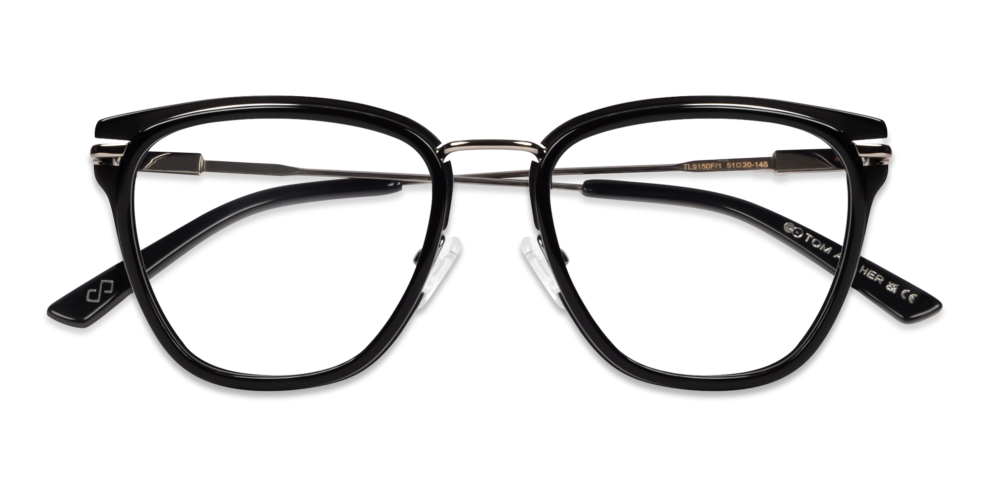 Black Keyhole Bridge Cateye Glasses-5