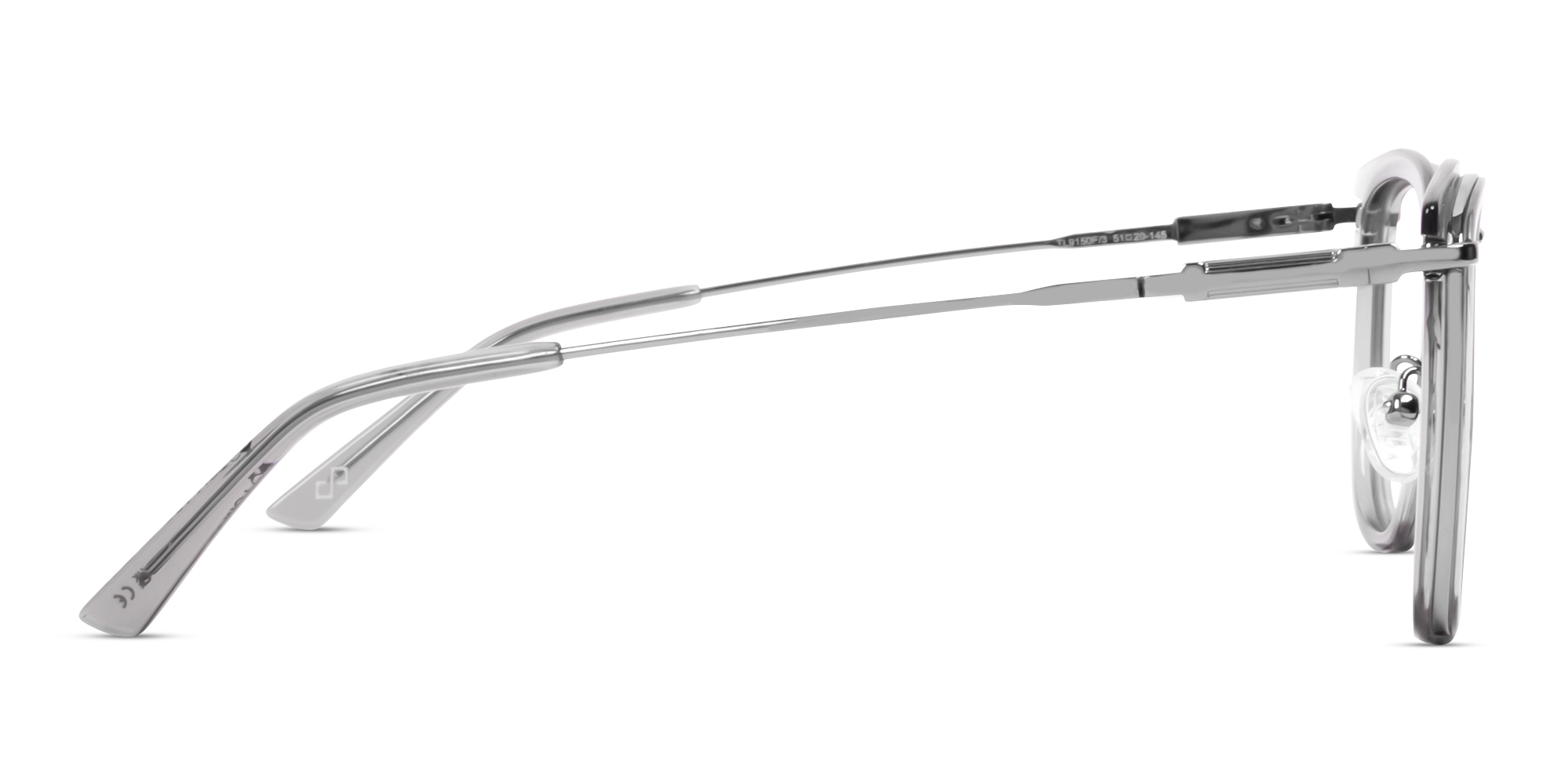 Crystal Smoke Grey Keyhole Bridge Cateye Glasses-3